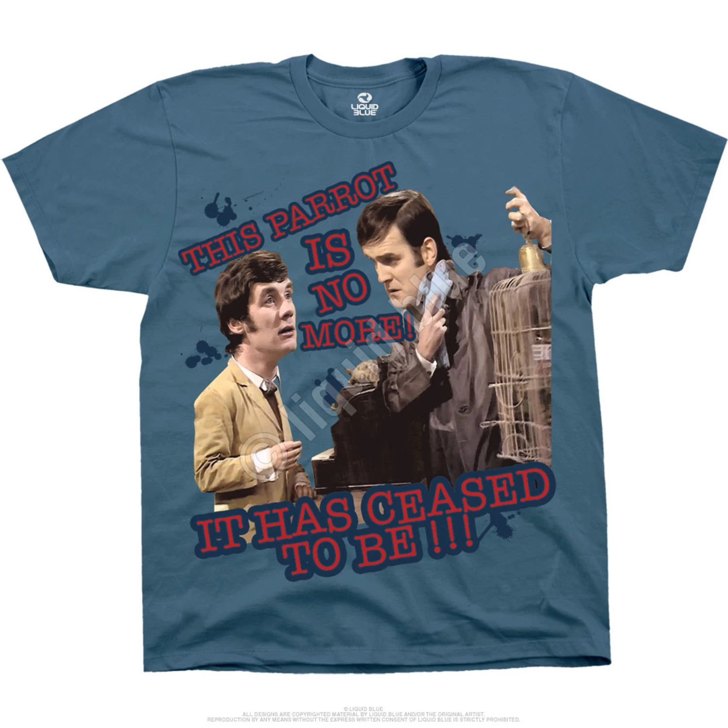 Dead Parrot Blue T-Shirt - Image 2