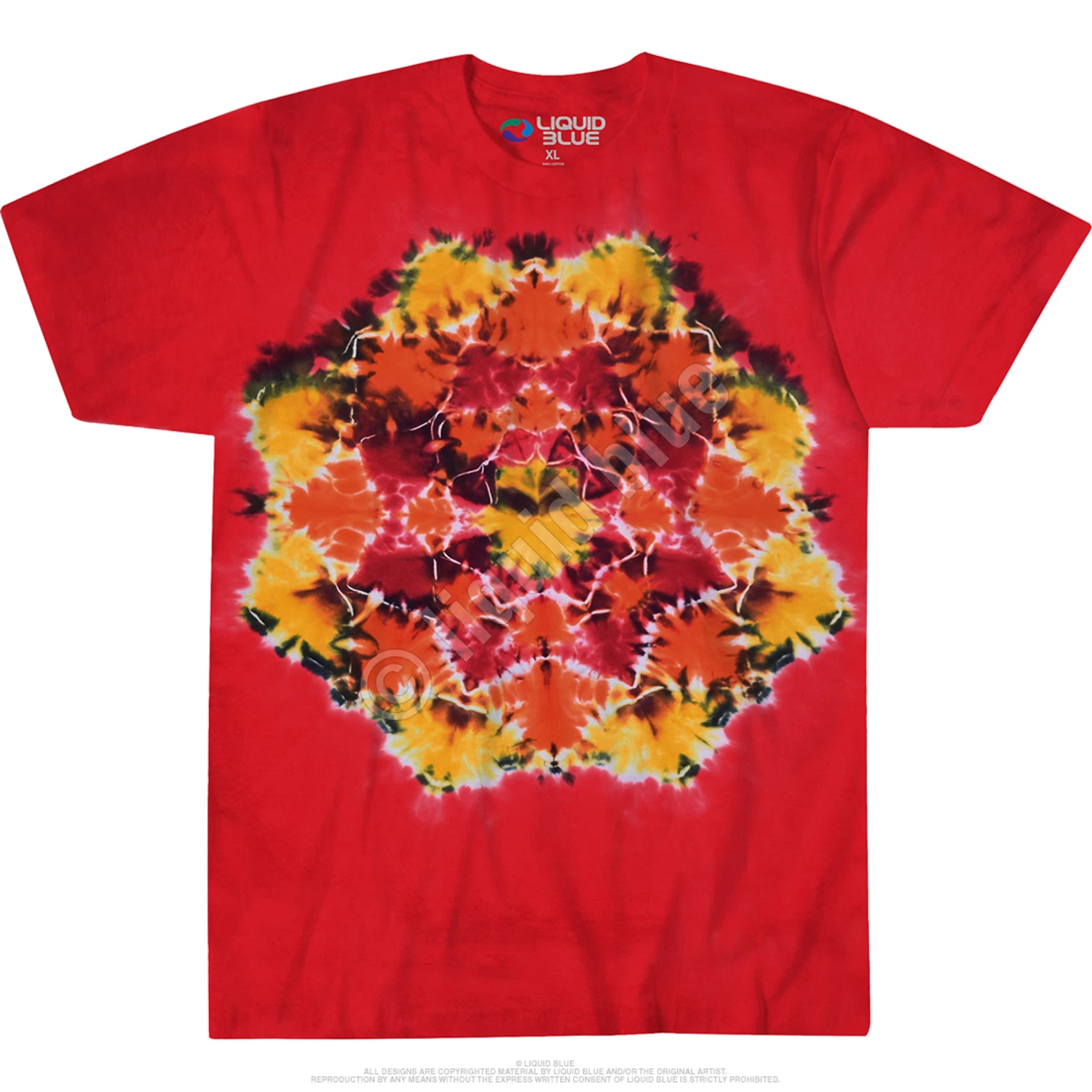 Red Mandala Unprinted Tie-Dye T-Shirt - Image 3