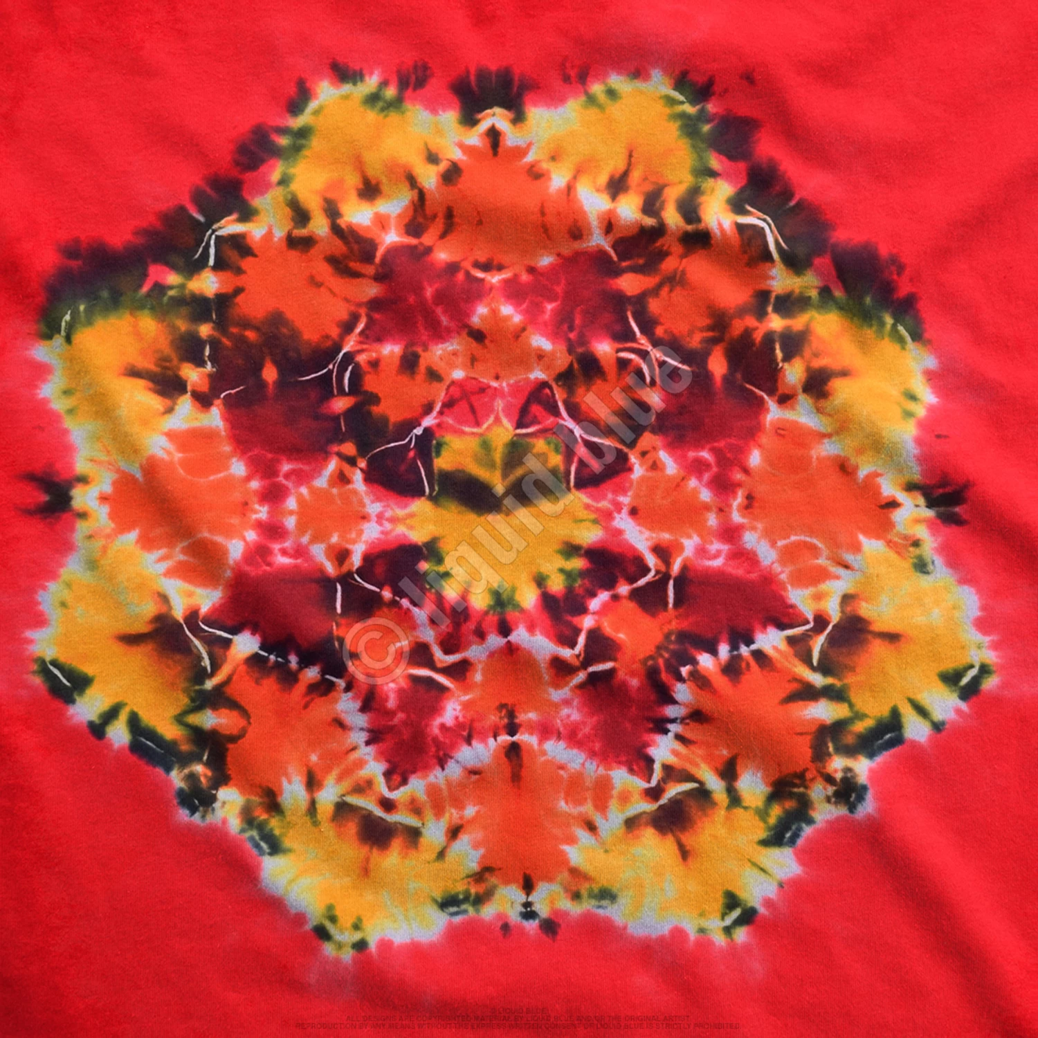 Red Mandala Unprinted Tie-Dye T-Shirt - Image 4