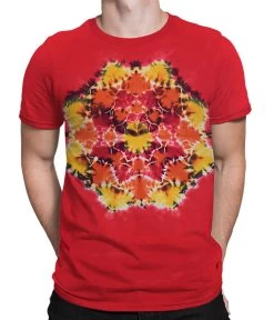 Red Mandala Unprinted Tie-Dye T-Shirt