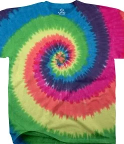 Rainbow Spiral Unprinted Tie-Dye T-Shirt