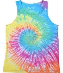 Pastel Spiral Unprinted Tie-Dye Tank Top T-Shirt