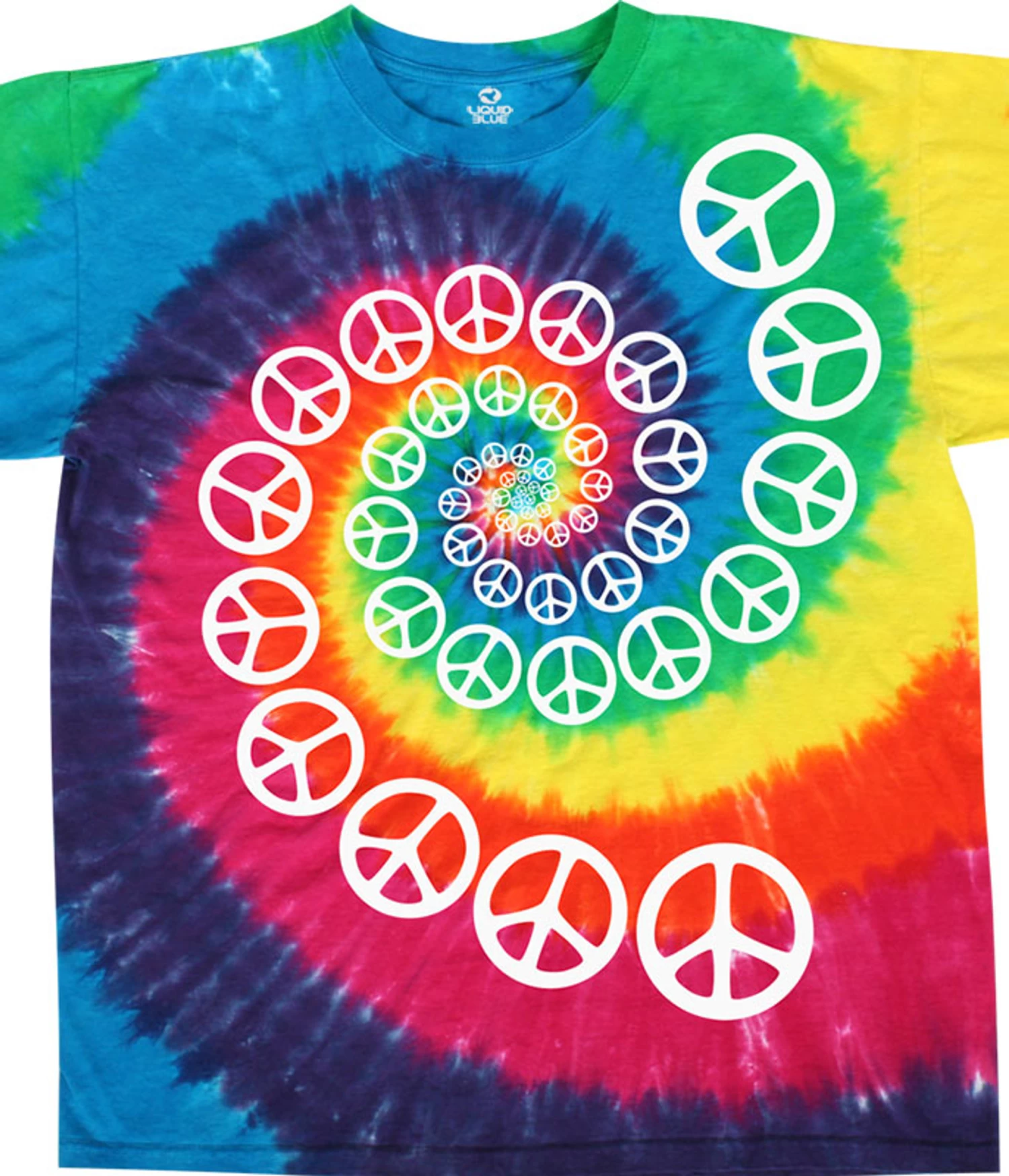 Rainbow Spiral Peace Tie-Dye T-Shirt