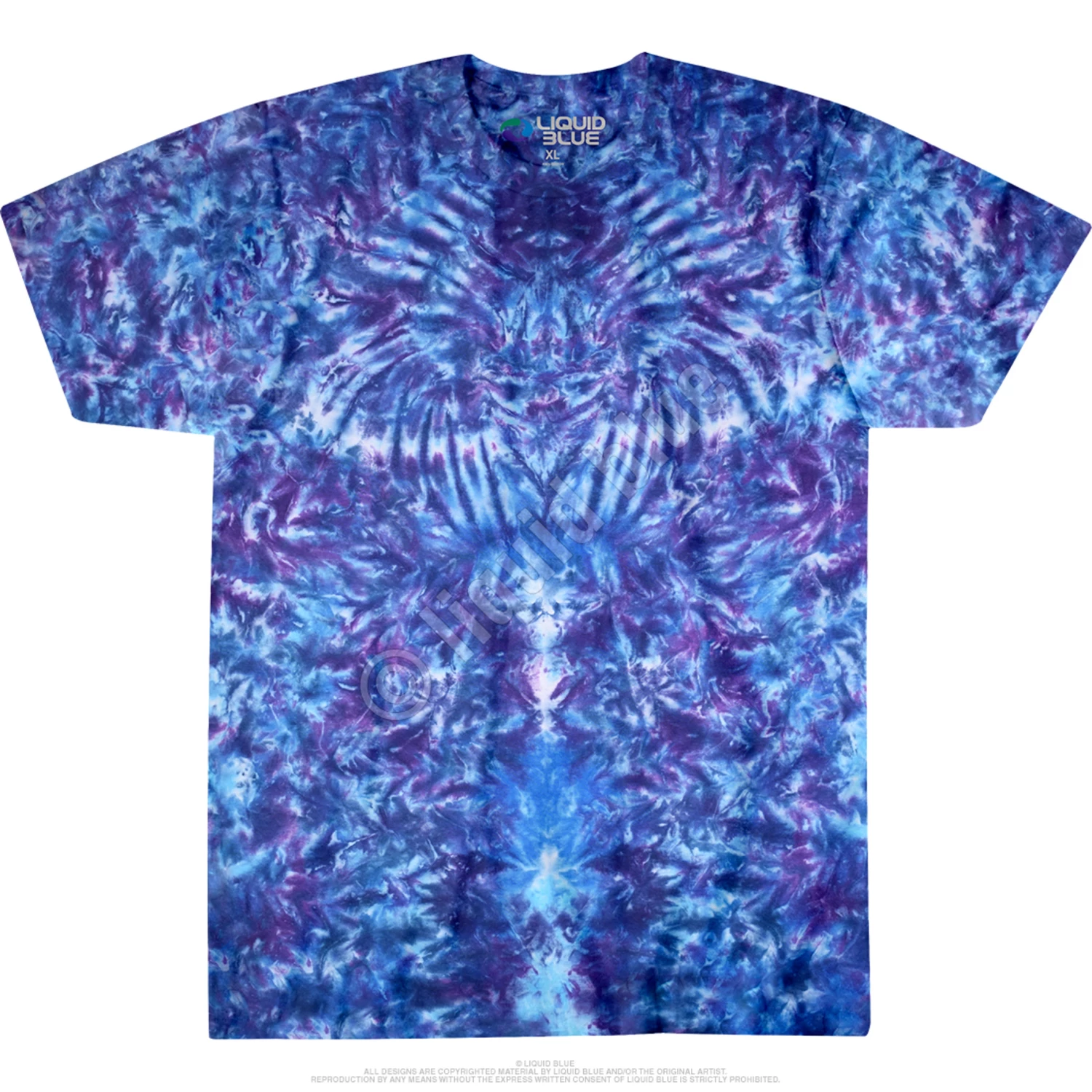 Crazy Blue Krinkle Unprinted Tie-Dye T-Shirt - Image 3