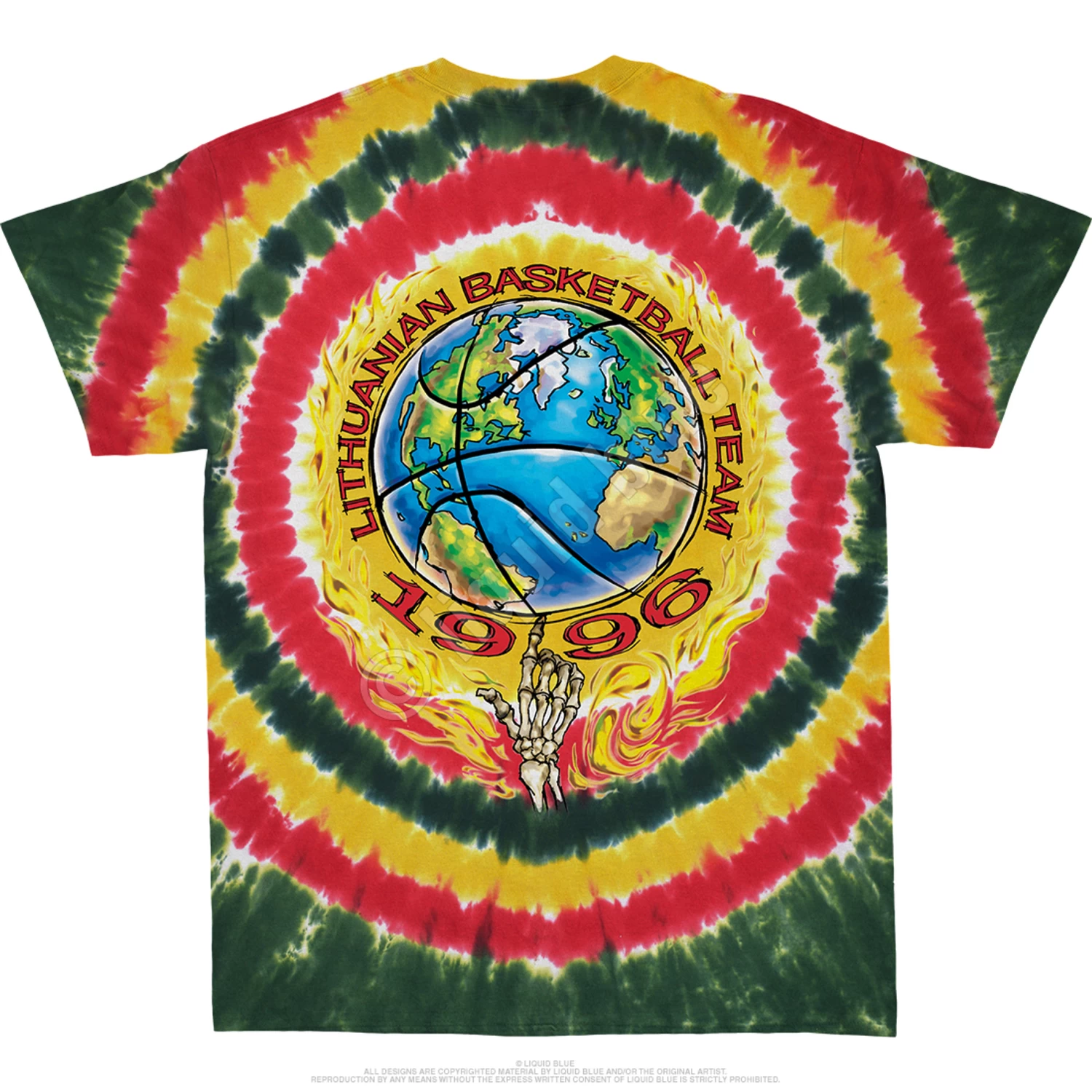 Lithuania Basketball Tie-Dye T-Shirt - Image 3