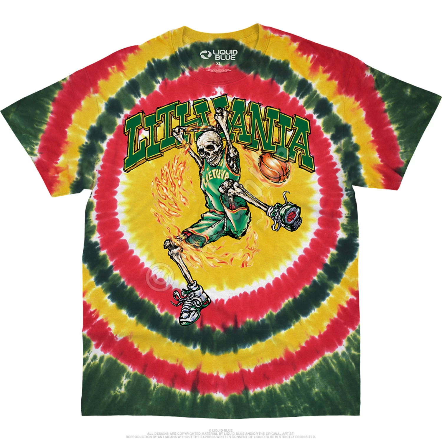 Lithuania Basketball Tie-Dye T-Shirt - Image 2