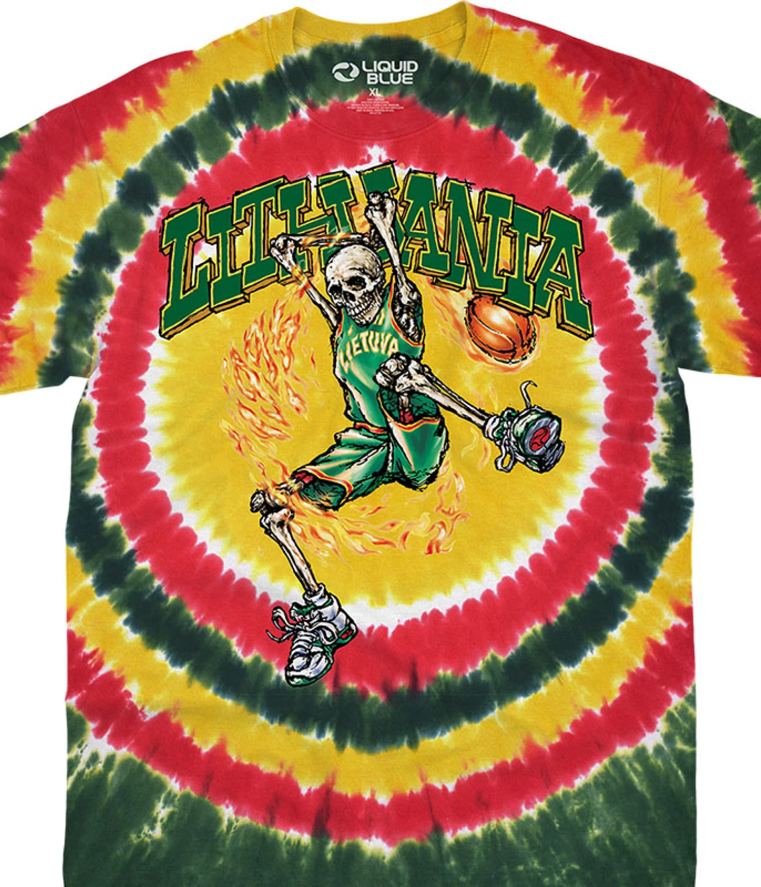Lithuania Basketball Tie-Dye T-Shirt