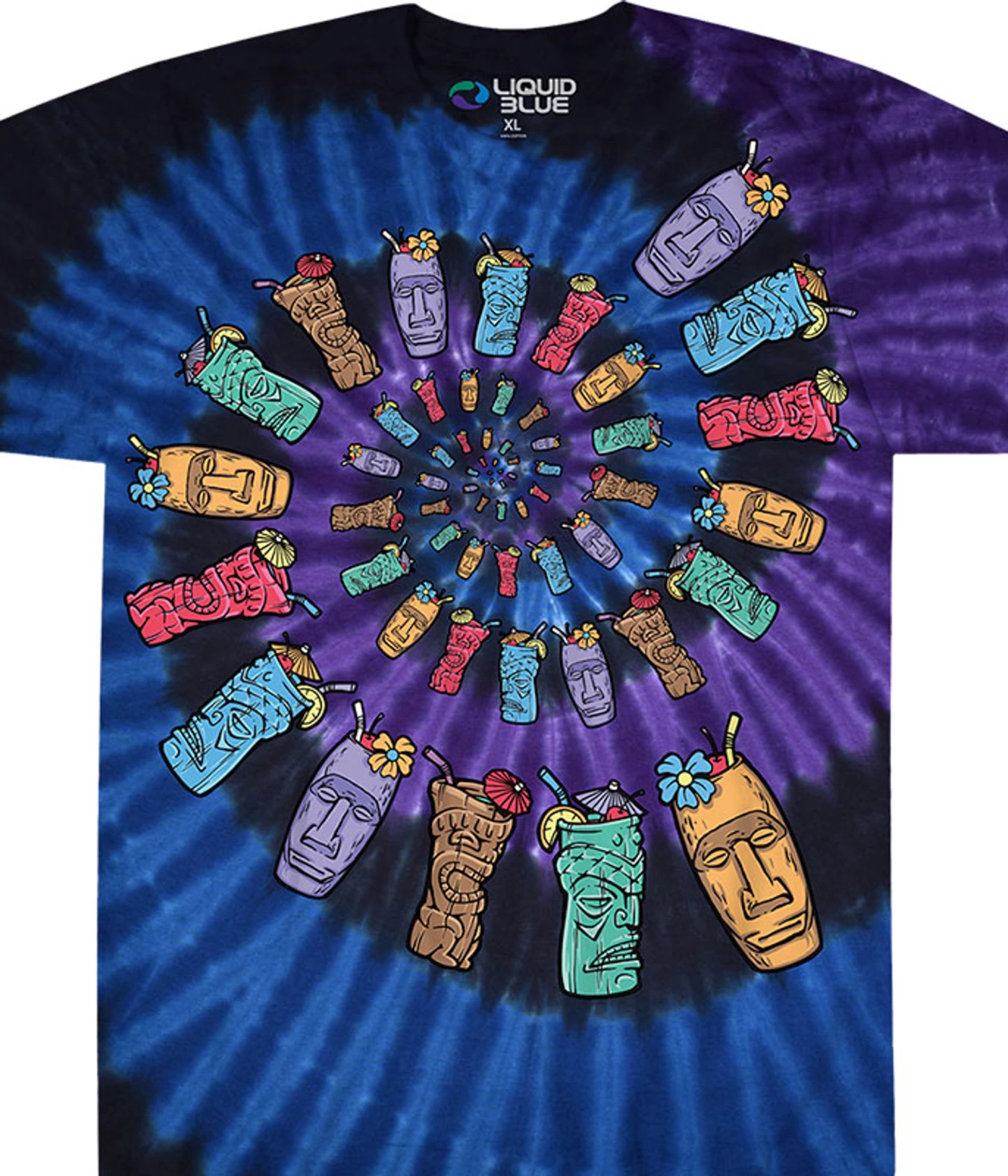 Tiki Spiral Tie-Dye T-Shirt