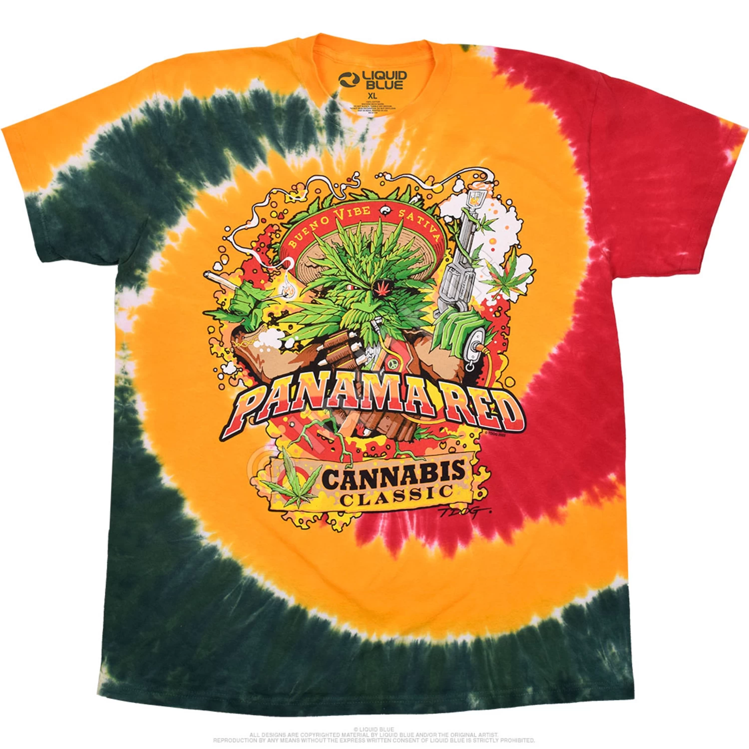 Panama Red Tie-Dye T-Shirt - Image 2