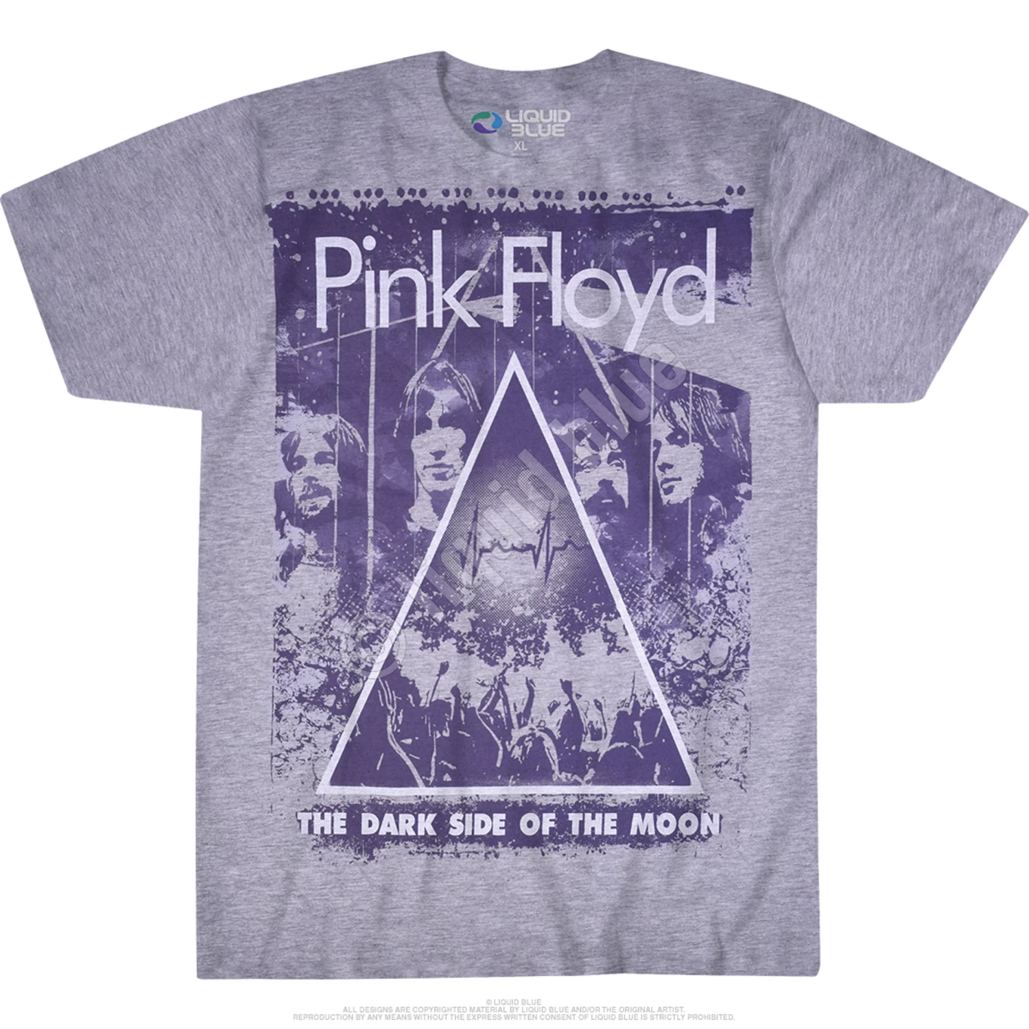 Pink Floyd Live Heather Grey Poly-Cotton T-Shirt - Image 3