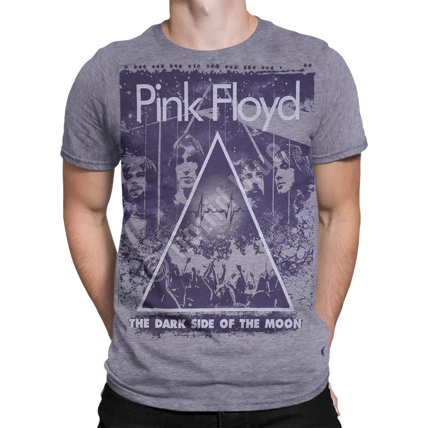 Pink Floyd Live Heather Grey Poly-Cotton T-Shirt - Image 2