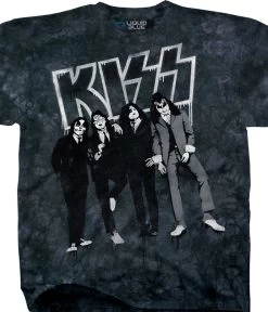 KISS Dressed To Kill Stencil Tie-Dye T-Shirt