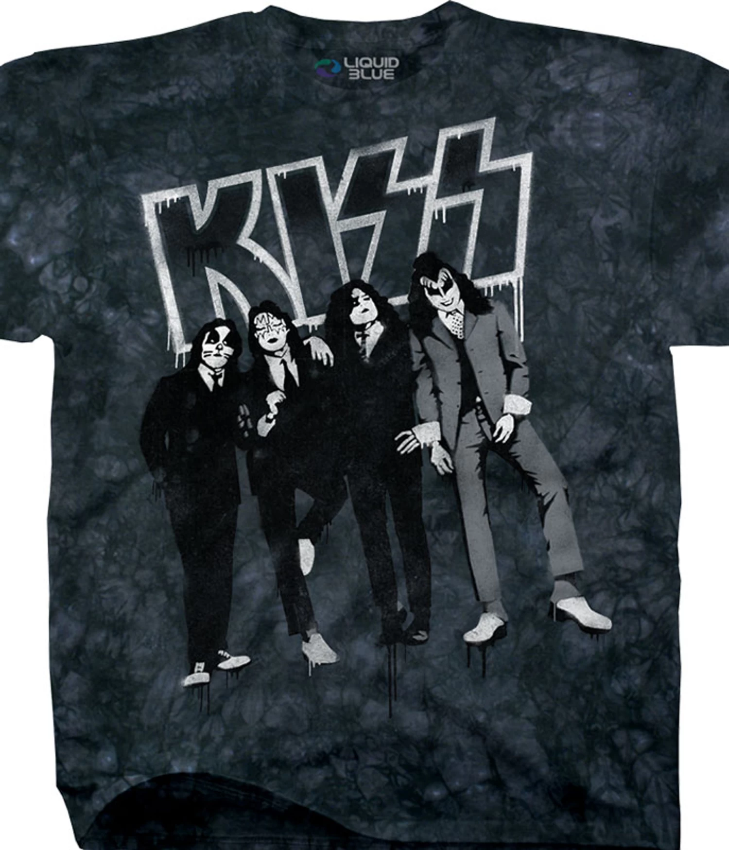 KISS Dressed To Kill Stencil Tie-Dye T-Shirt
