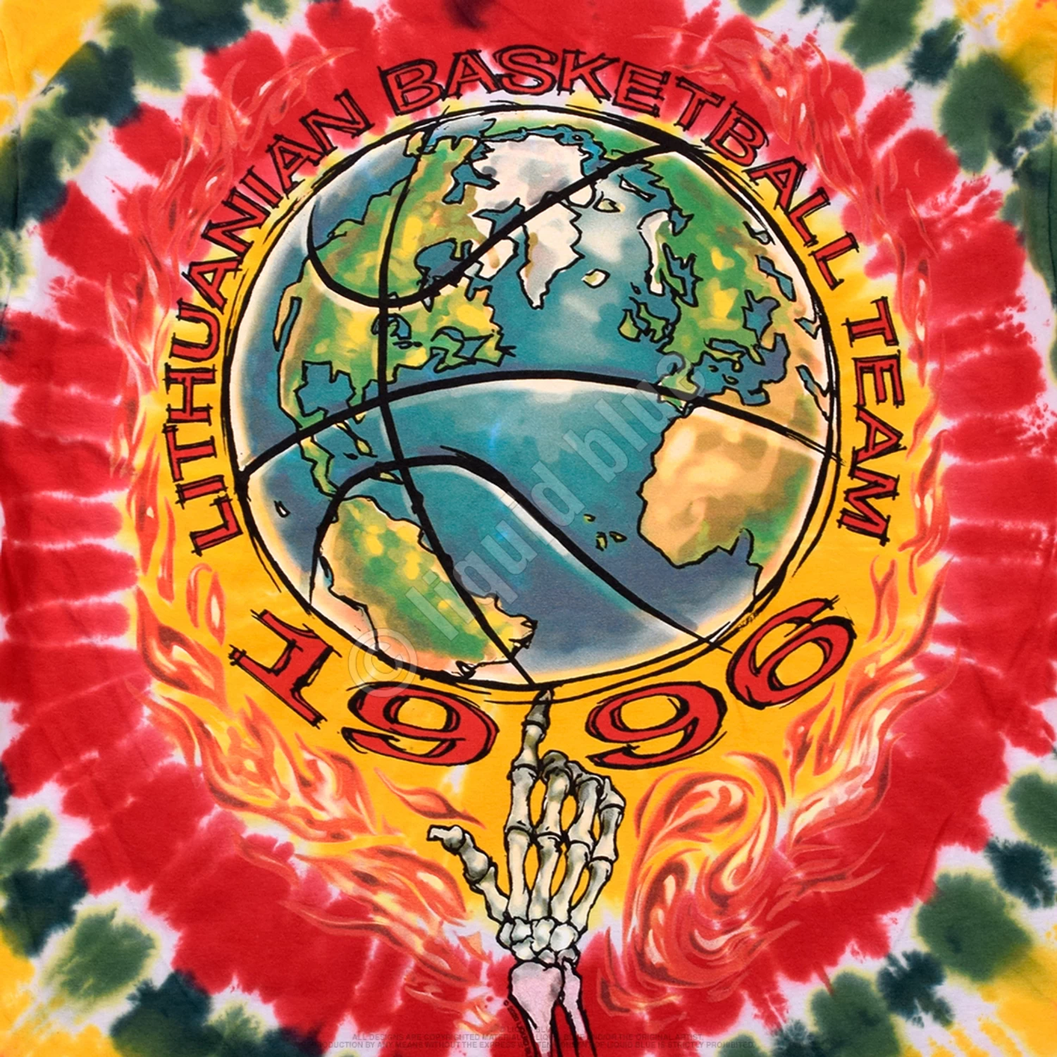 Lithuania Basketball Tie-Dye Long Sleeve T-Shirt - Image 5