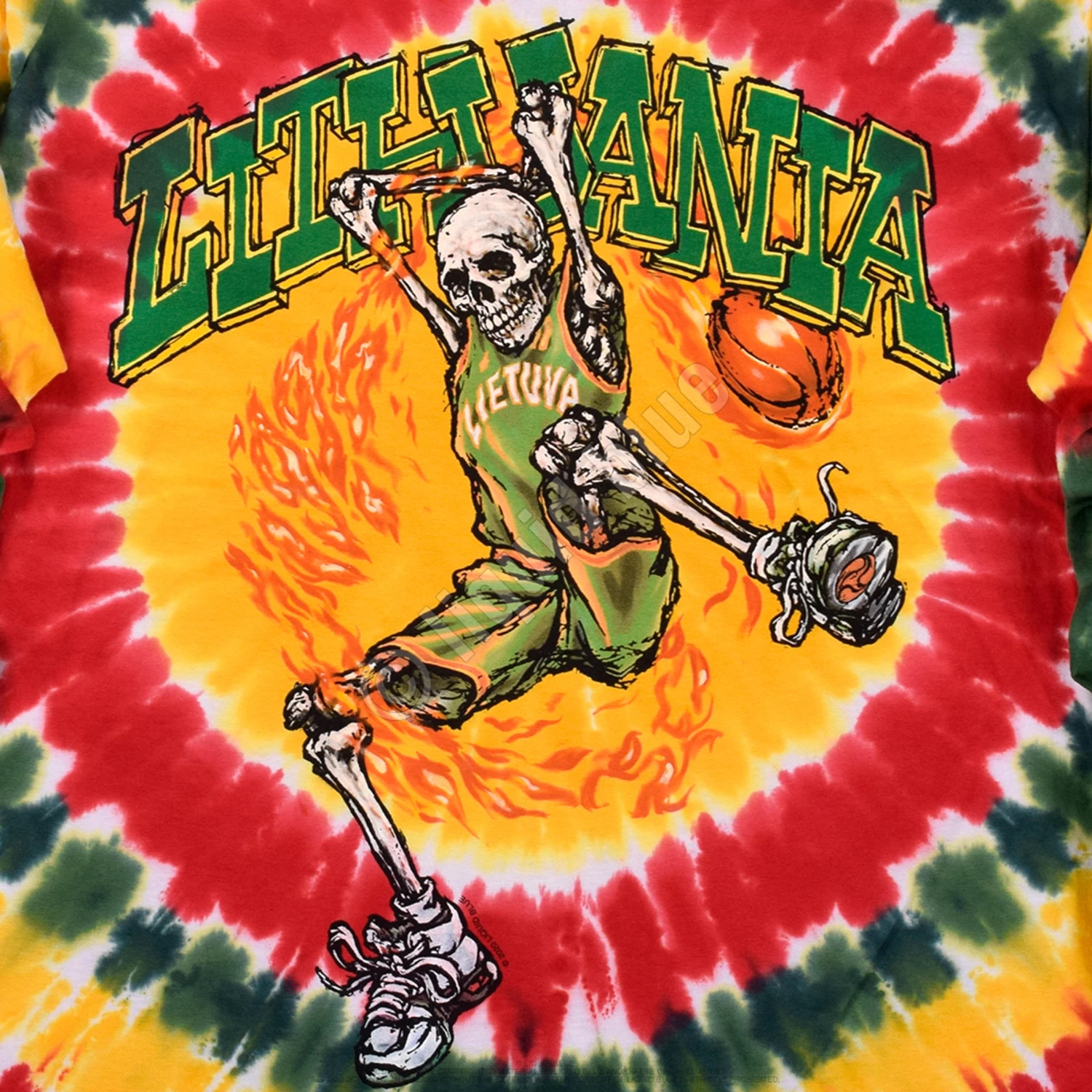 Lithuania Basketball Tie-Dye Long Sleeve T-Shirt - Image 4