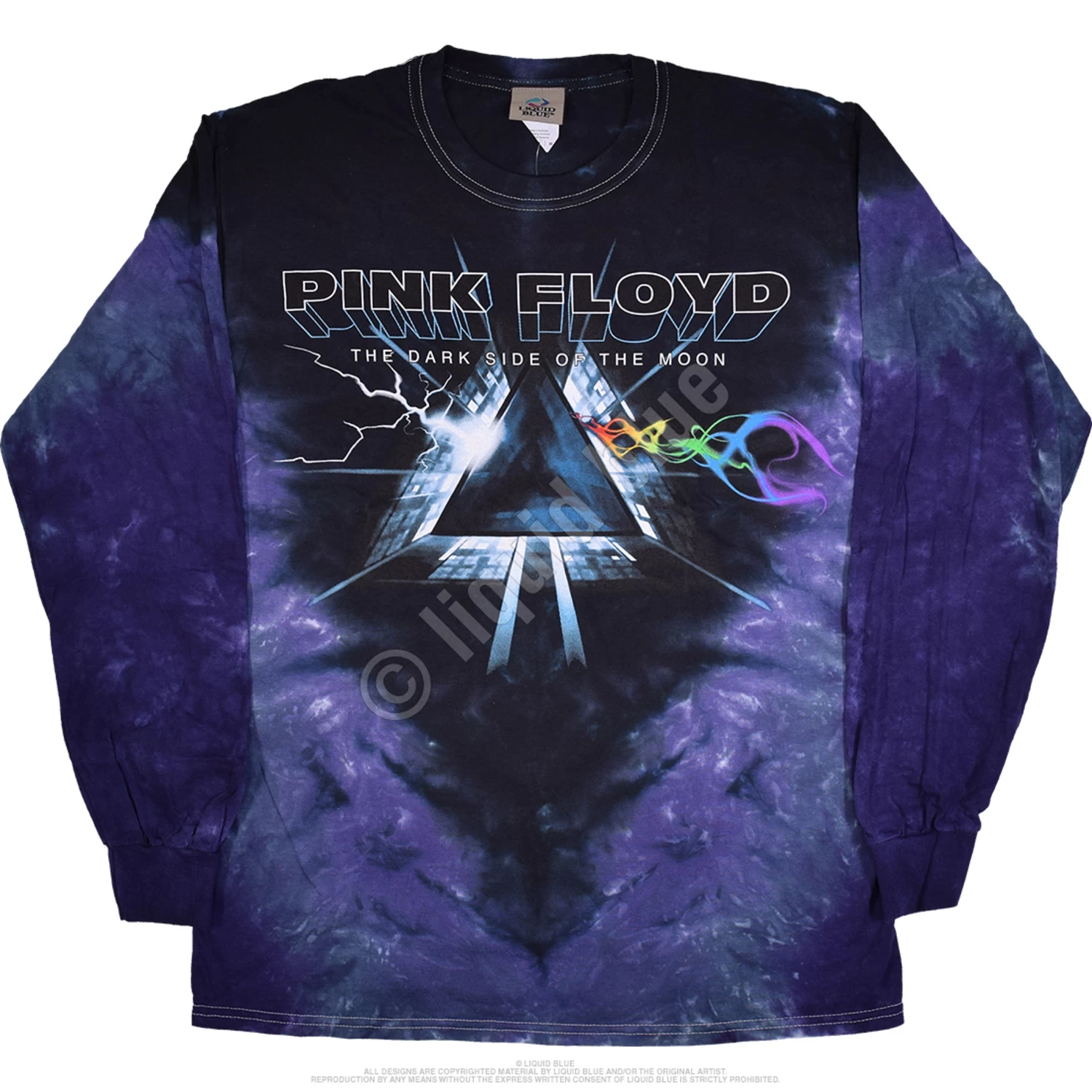 Pink Floyd Dark Side Vortex Tie-Dye Long Sleeve T-Shirt - Image 3