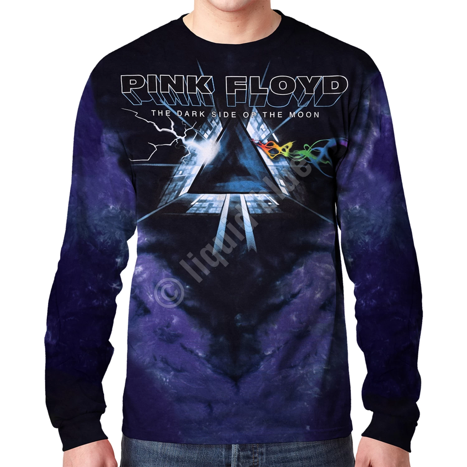 Pink Floyd Dark Side Vortex Tie-Dye Long Sleeve T-Shirt - Image 2