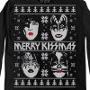 Merry KISSmas Sweater Black Long Sleeve T-Shirt