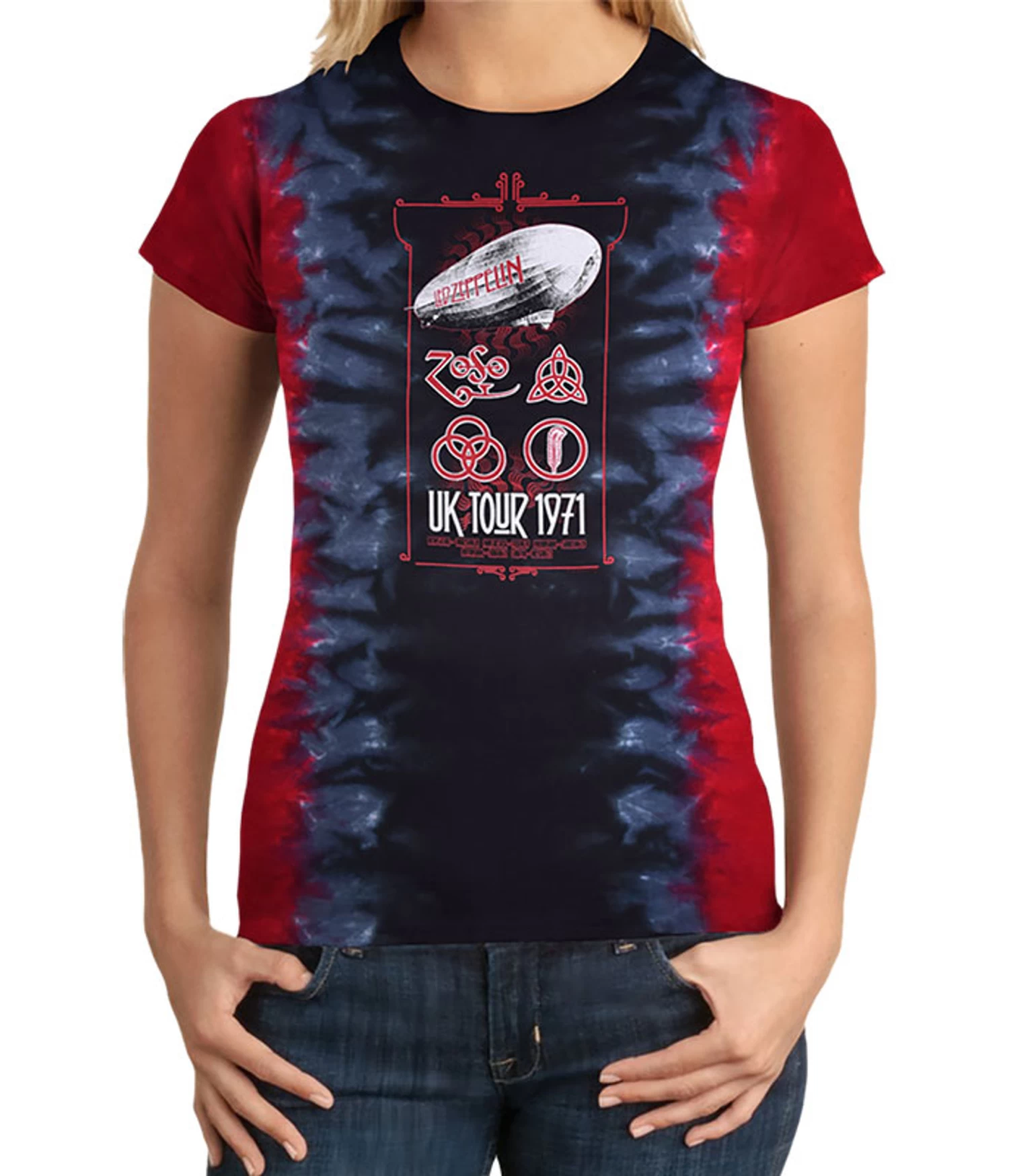 Uk Tour 1971 Tie-Dye Juniors Long Length T-Shirt