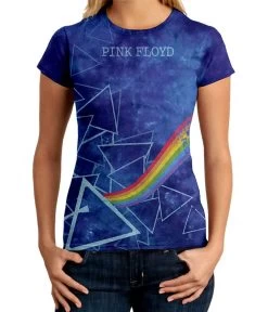 Pink Floyd Prisms Tie-Dye Juniors Long Length T-Shirt