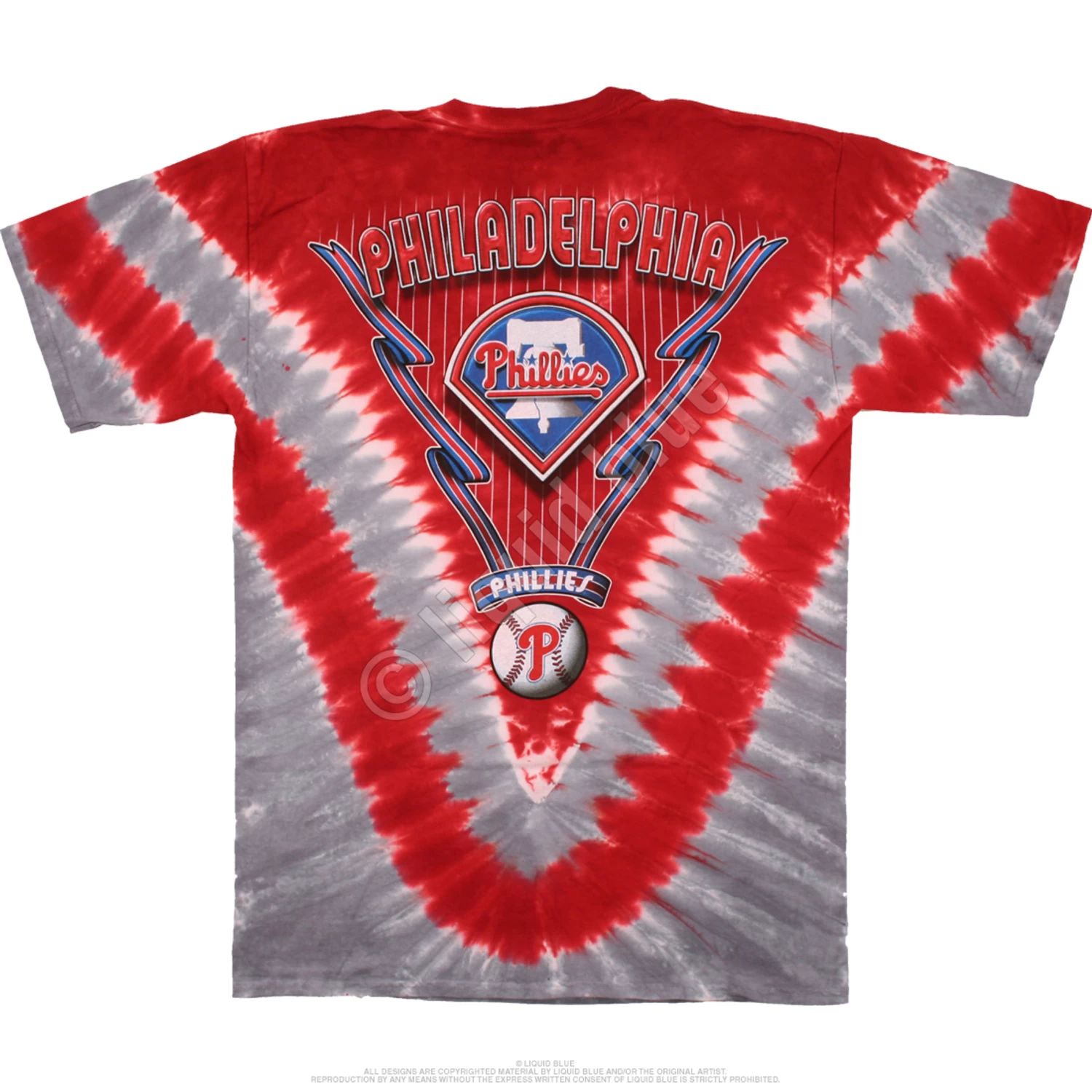 MLB Philadelphia Phillies V Tie-Dye T-Shirt - Image 3