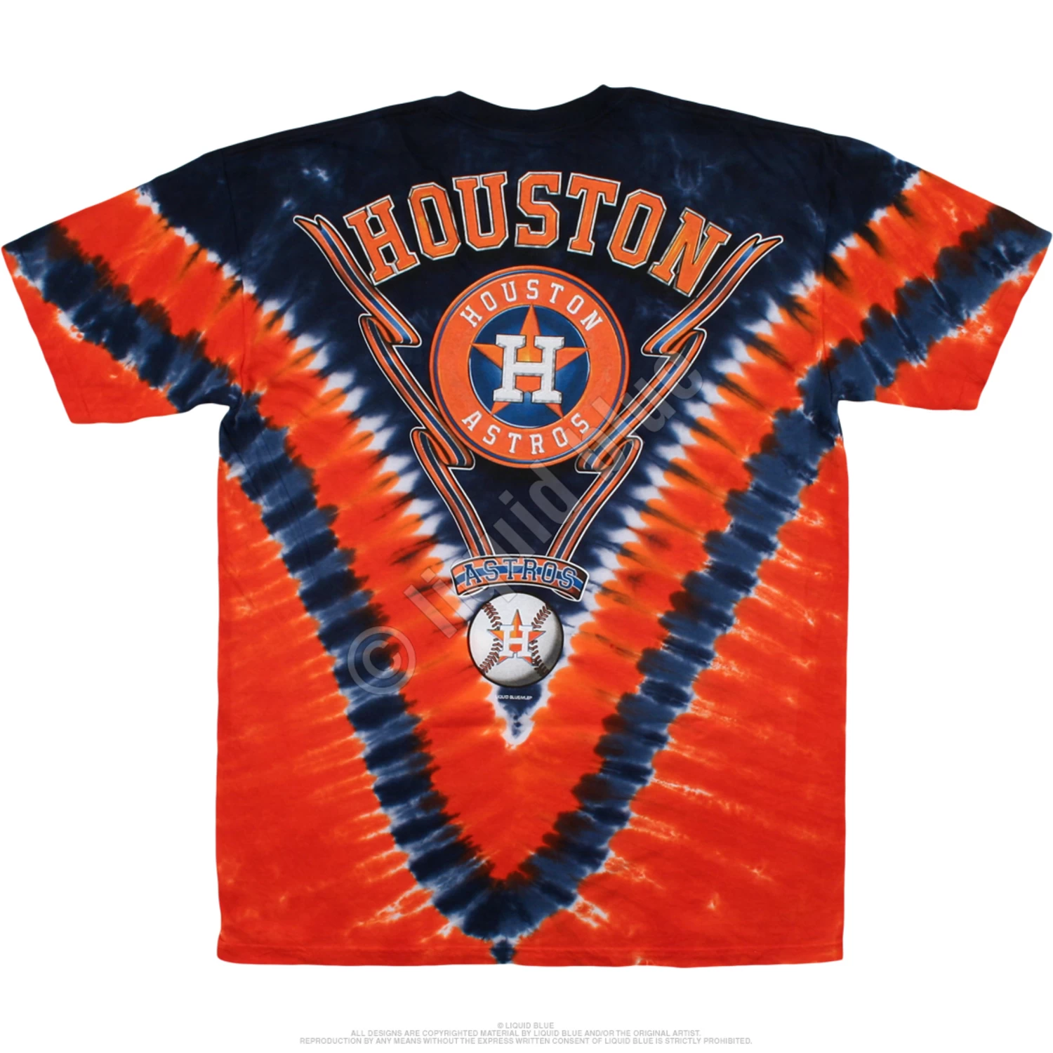 MLB Houston Astros V Tie-Dye T-Shirt - Image 3
