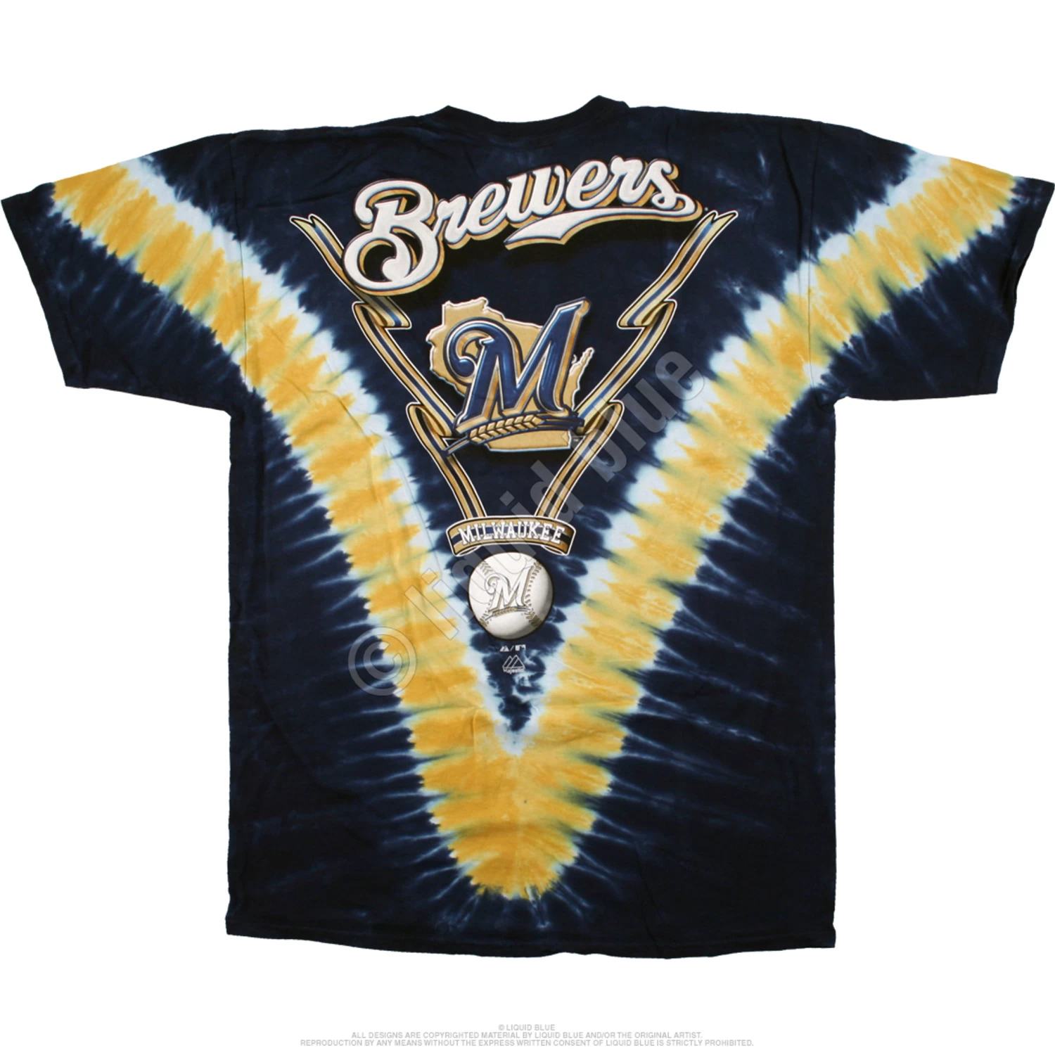 MLB Milwaukee Brewers V Tie-Dye T-Shirt - Image 3