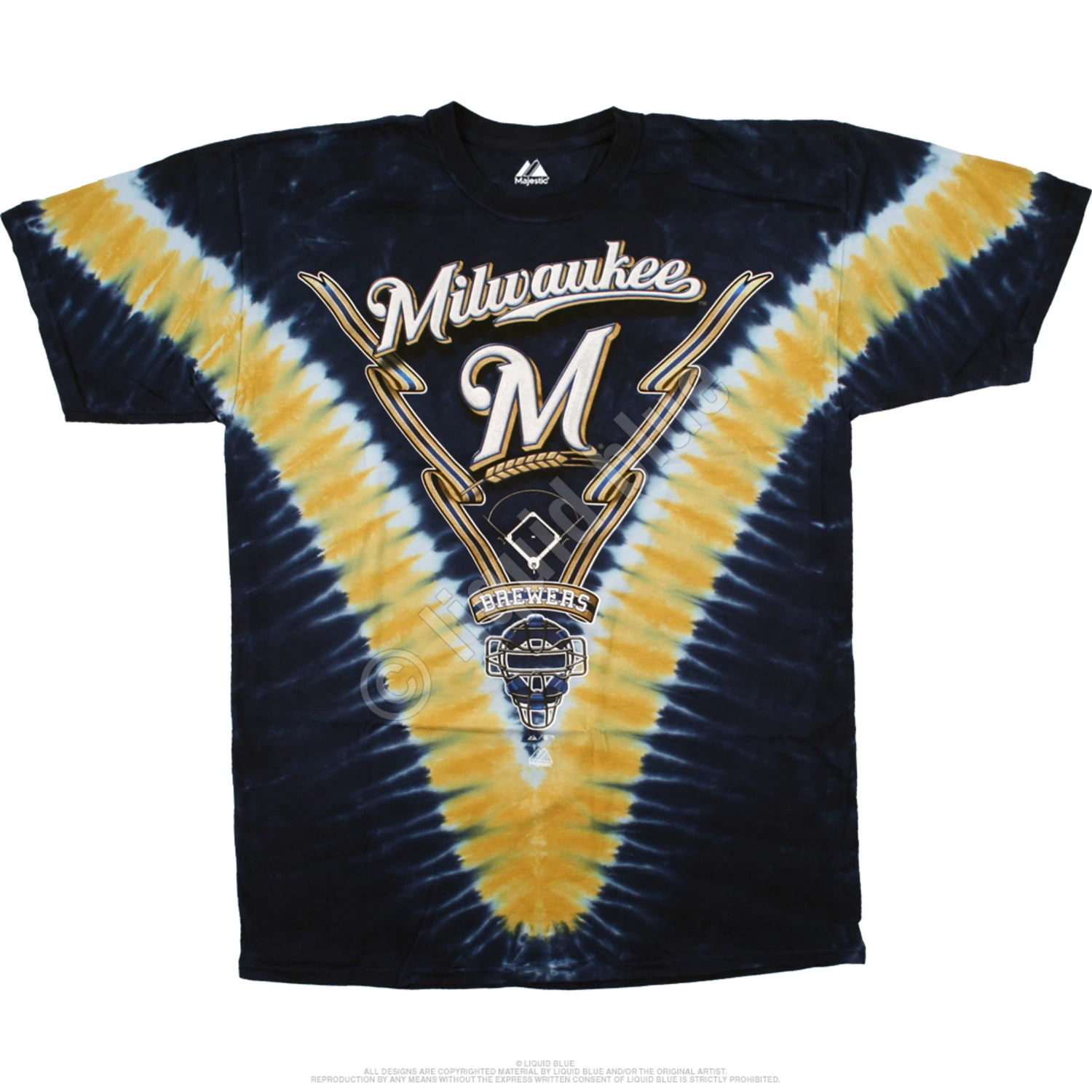 MLB Milwaukee Brewers V Tie-Dye T-Shirt - Image 2