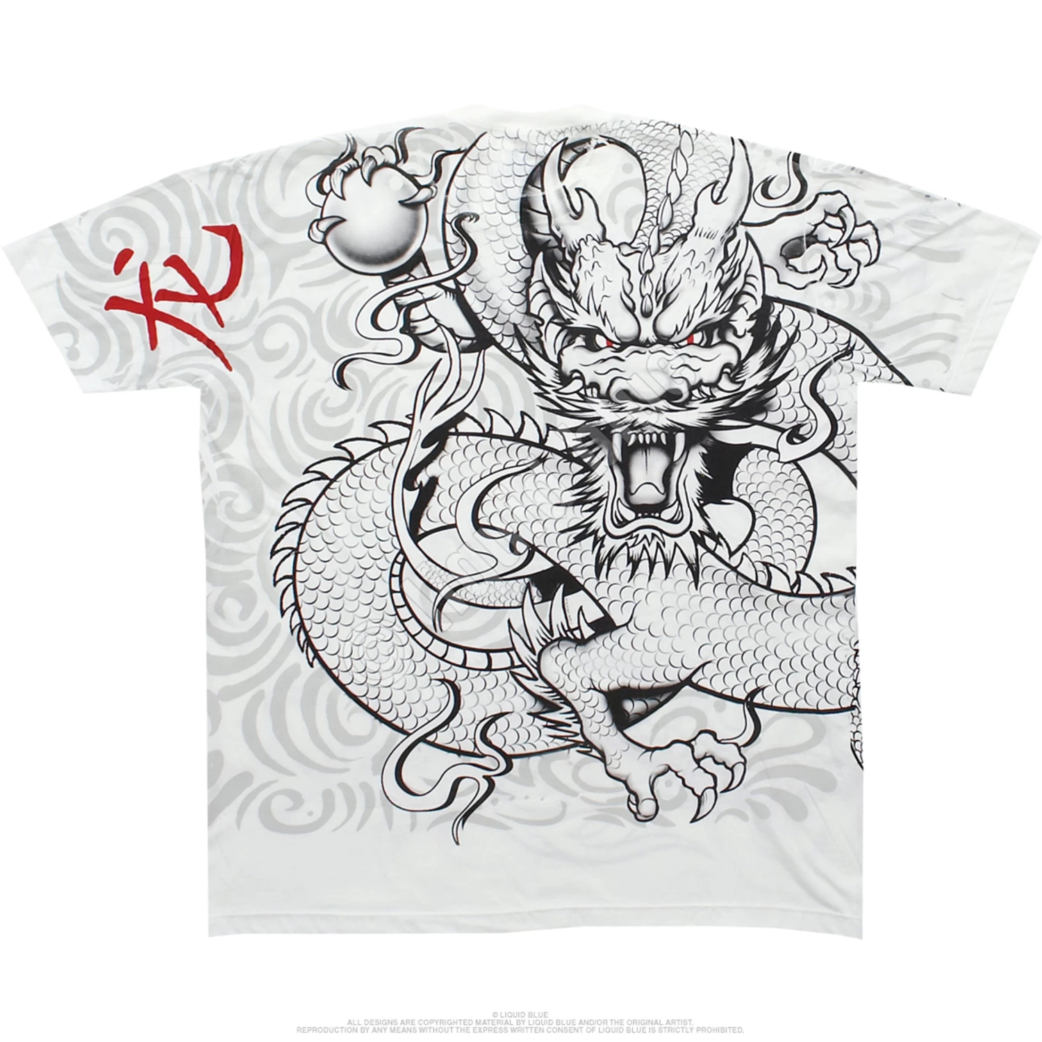 White Dragon White Athletic T-Shirt - Image 3