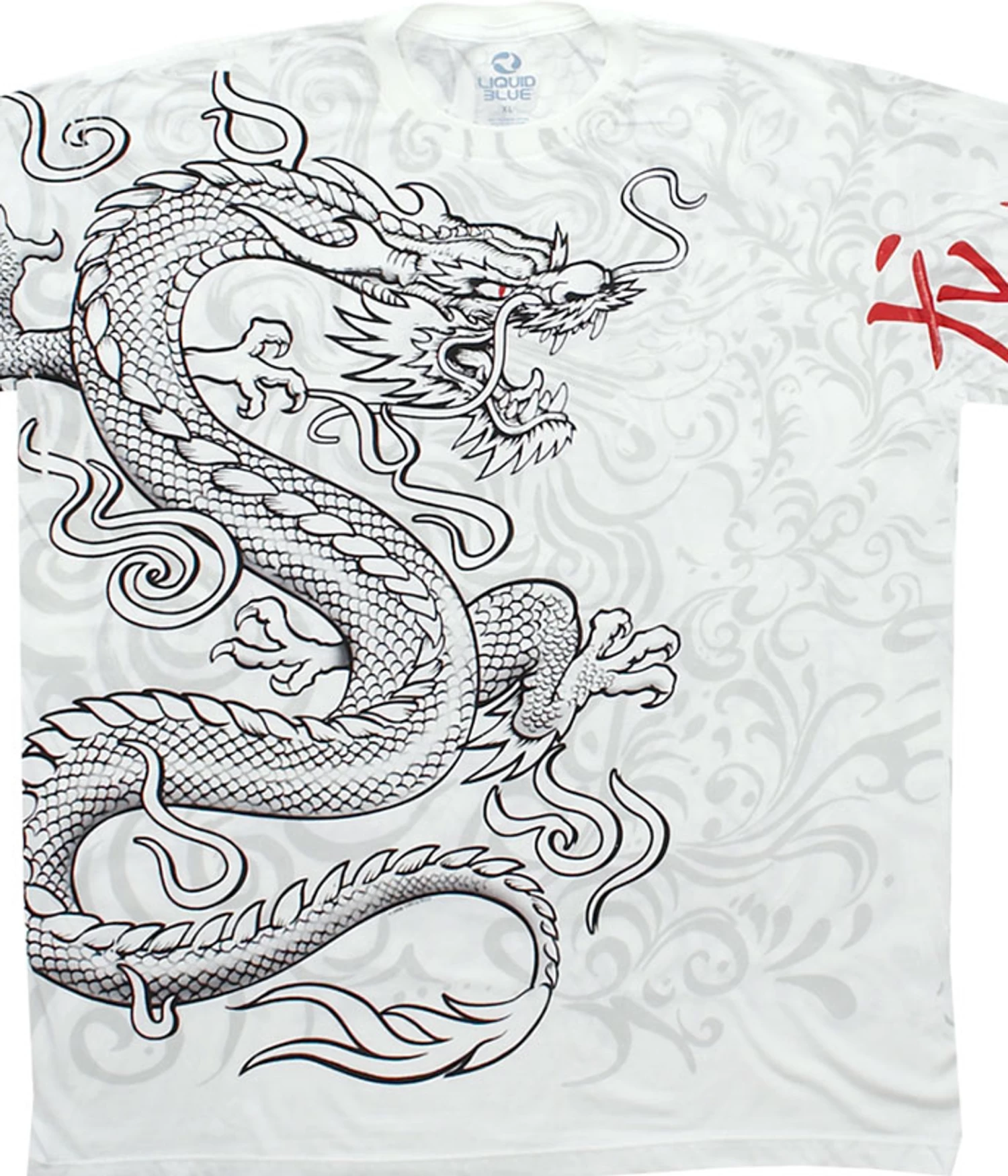 White Dragon White Athletic T-Shirt