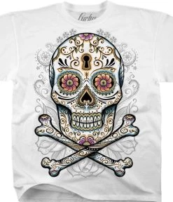 Floral Skull White T-Shirt