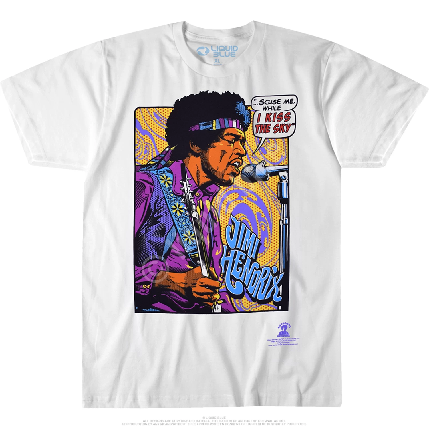 Hendrix Pop Art White T-Shirt - Image 2