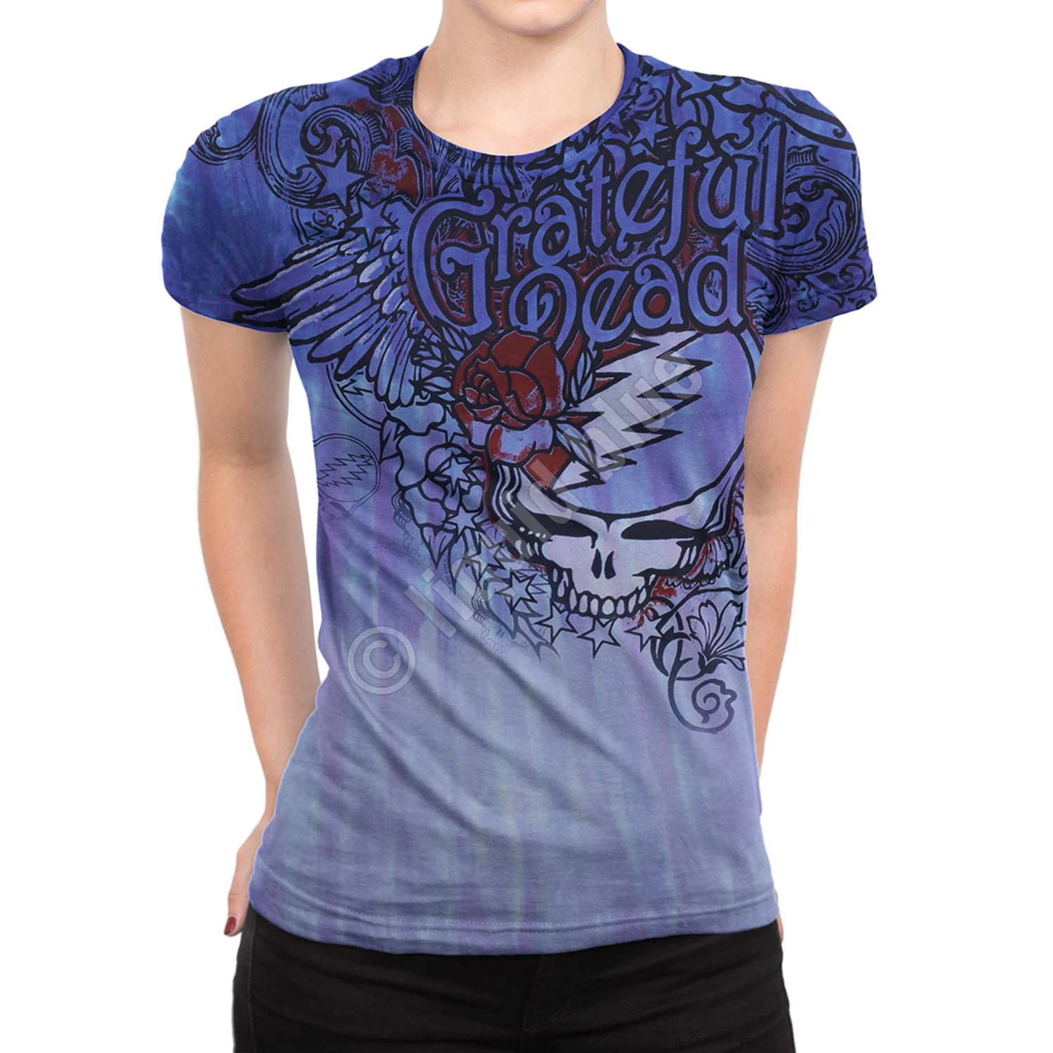 Dead Flowers Tie-Dye Juniors Long Length T-Shirt - Image 3