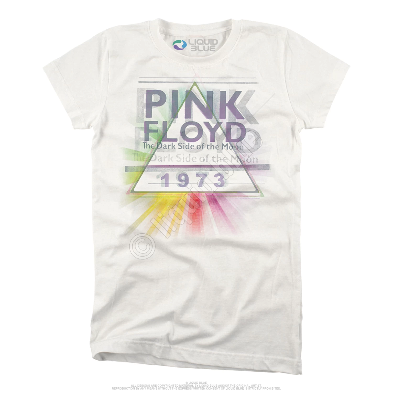 Pink Floyd Dark Side Mist White Juniors Long Length T-Shirt - Image 3