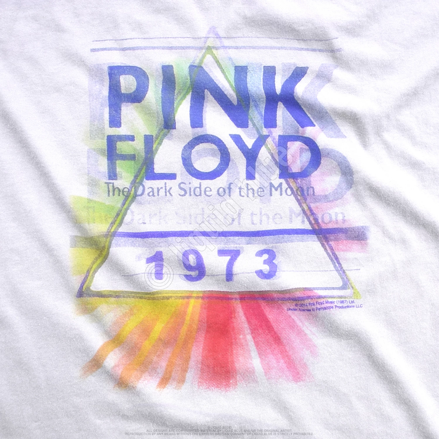 Pink Floyd Dark Side Mist White Womens Long Length T-Shirt - Image 4