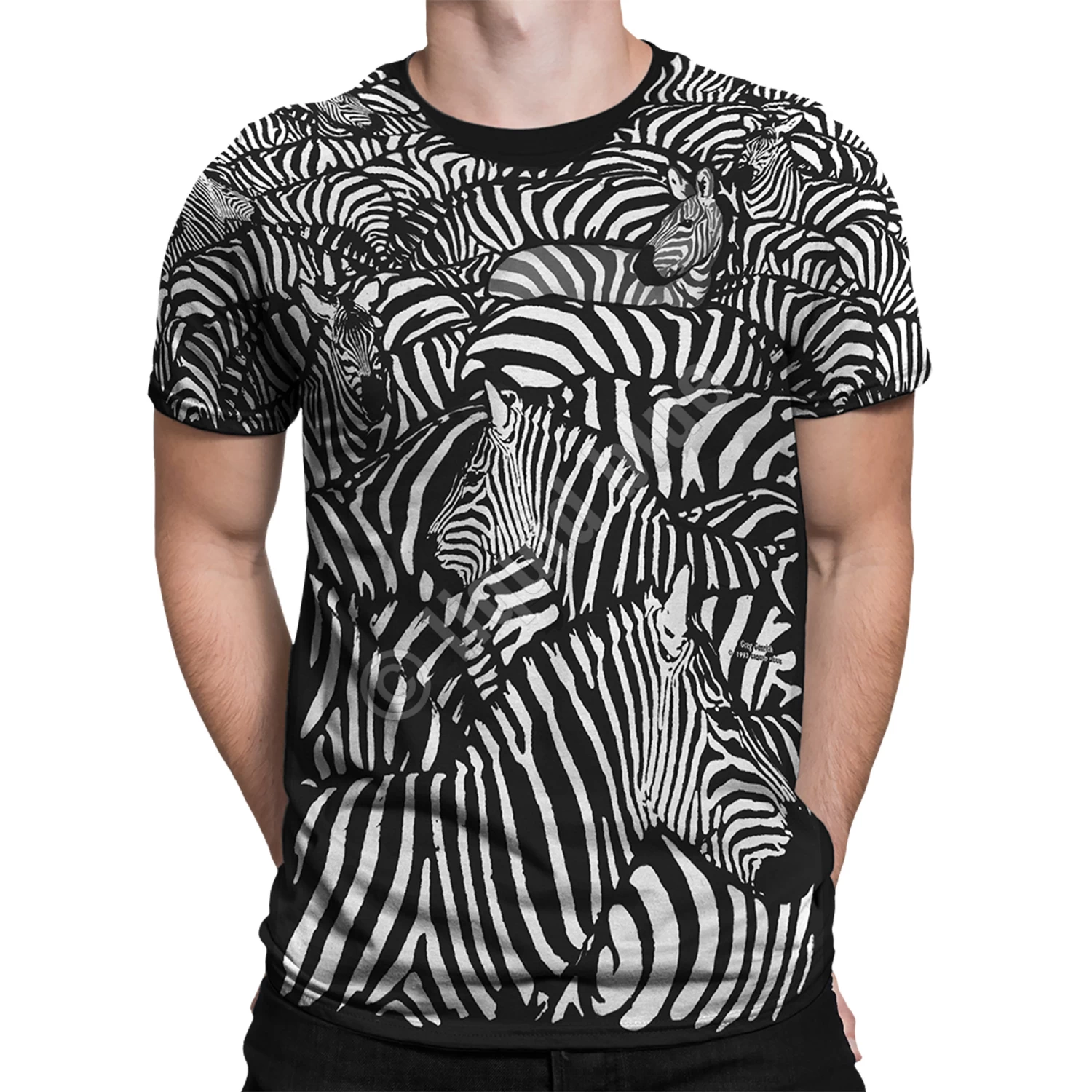 White Zebra Black T-Shirt - Image 2