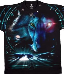 Tribal Wolf Black T-Shirt