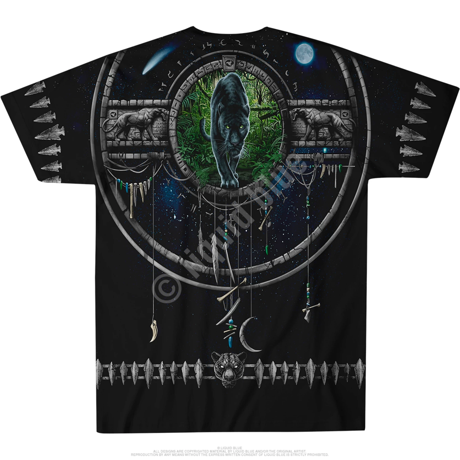Tribal Panther Black T-Shirt - Image 3