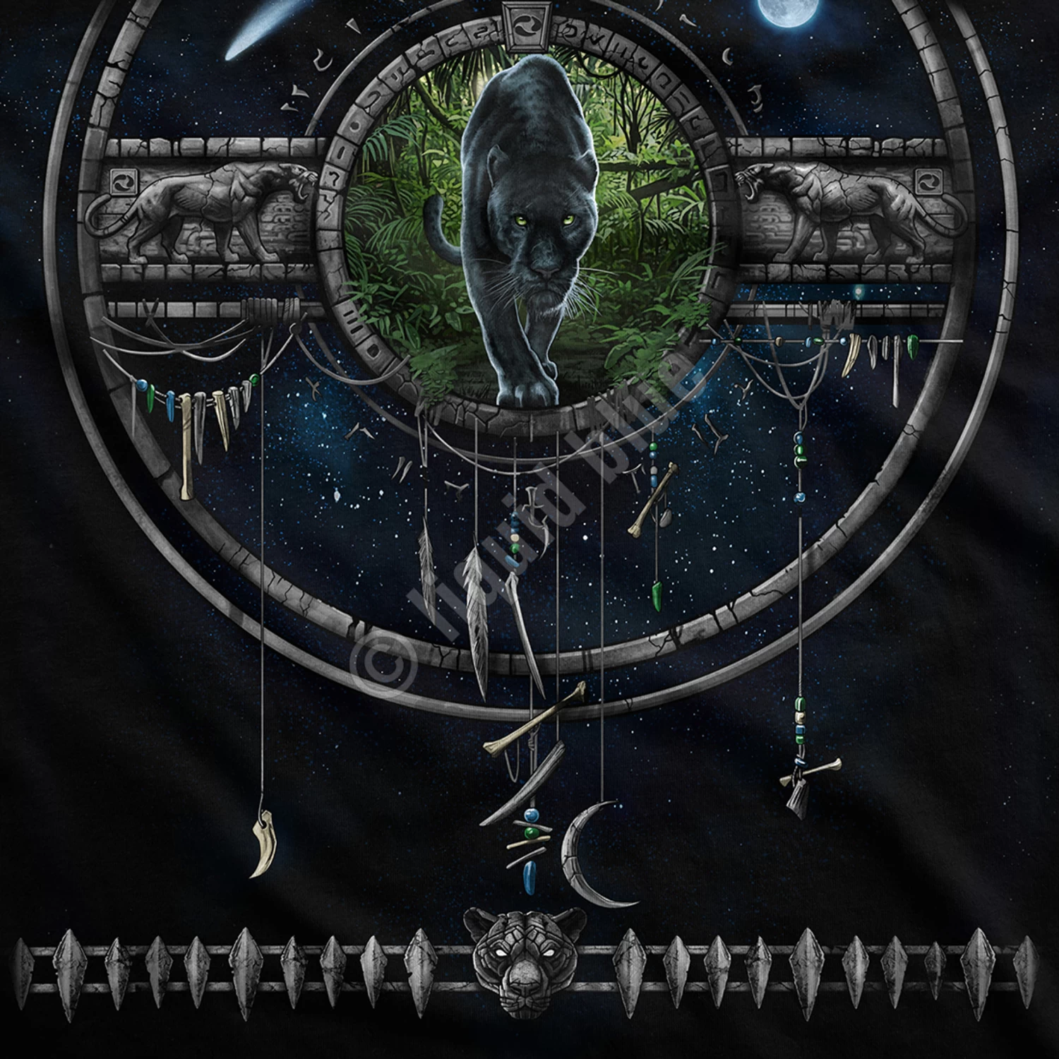 Tribal Panther Black T-Shirt - Image 5