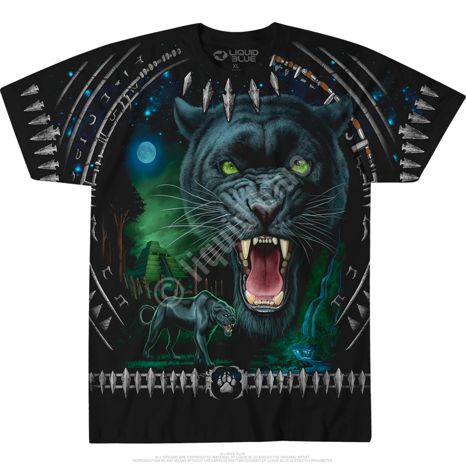 Tribal Panther Black T-Shirt - Image 2