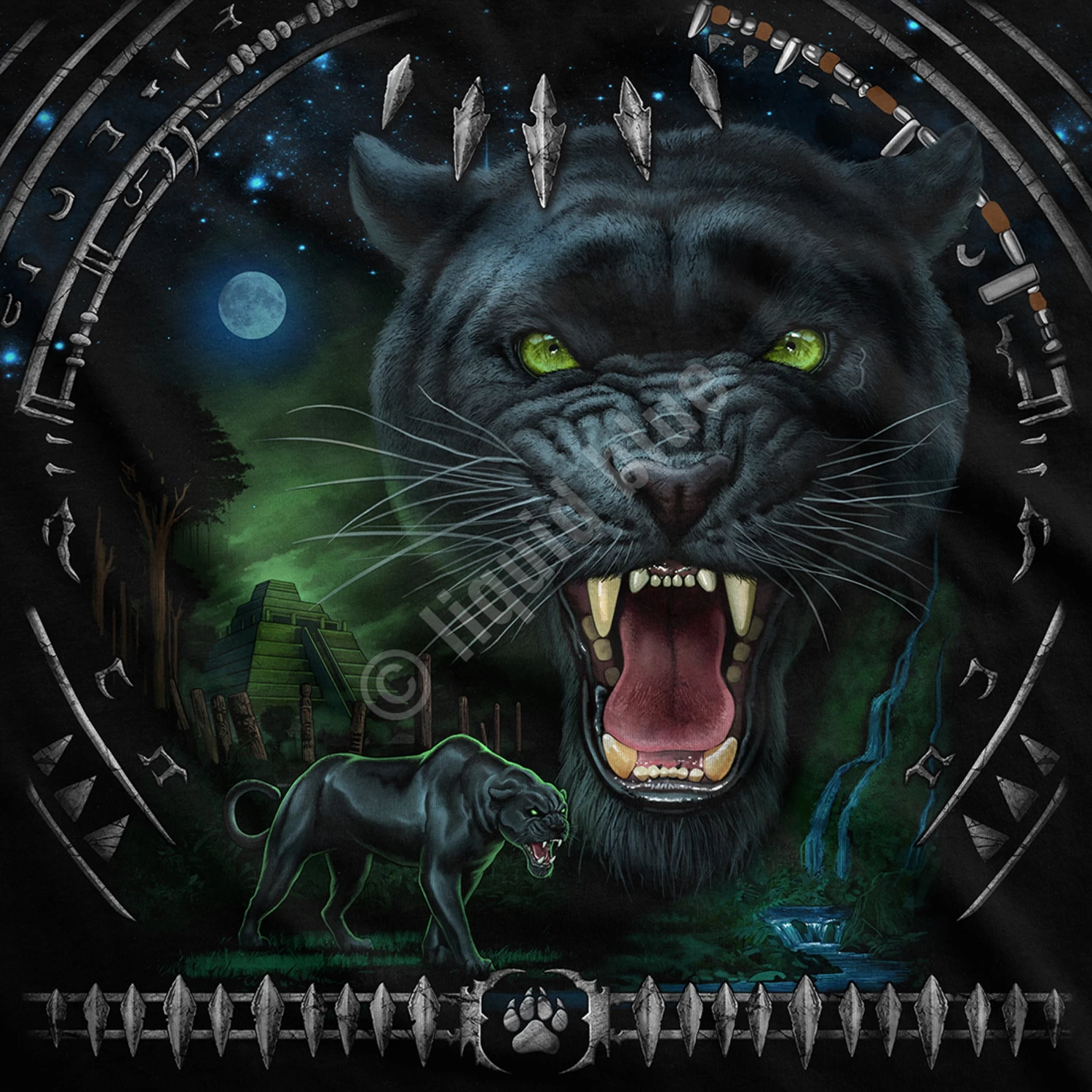 Tribal Panther Black T-Shirt - Image 4