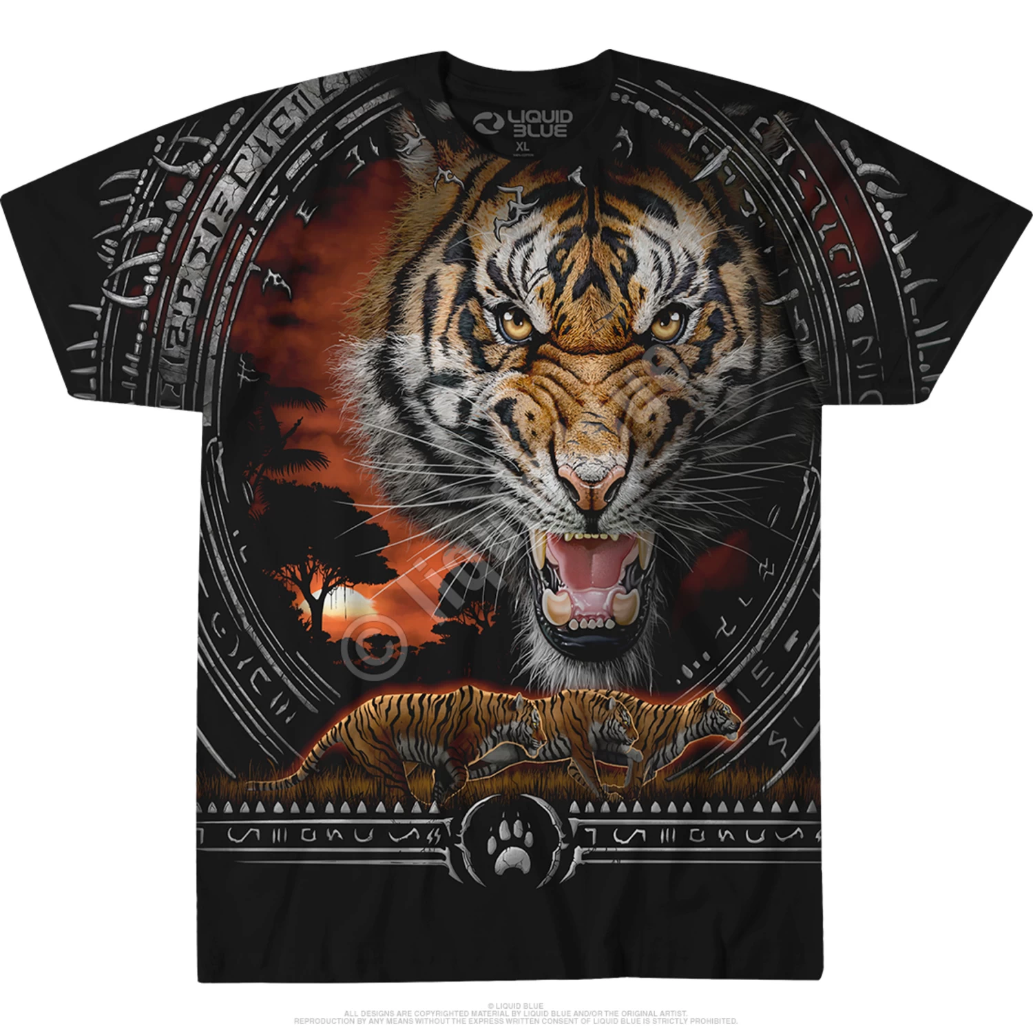 Tribal Tiger Black T-Shirt - Image 2