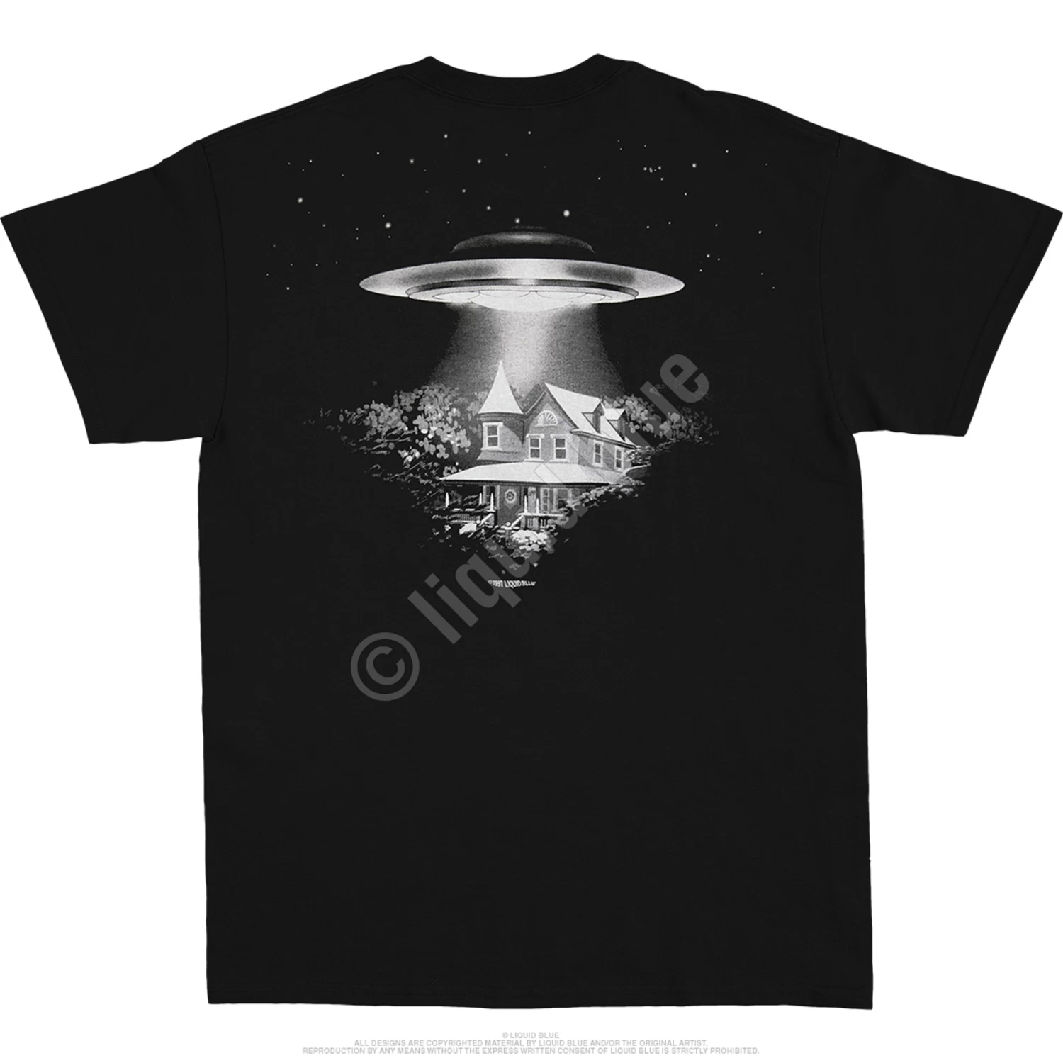 Alien Visitors Black T-Shirt - Image 3