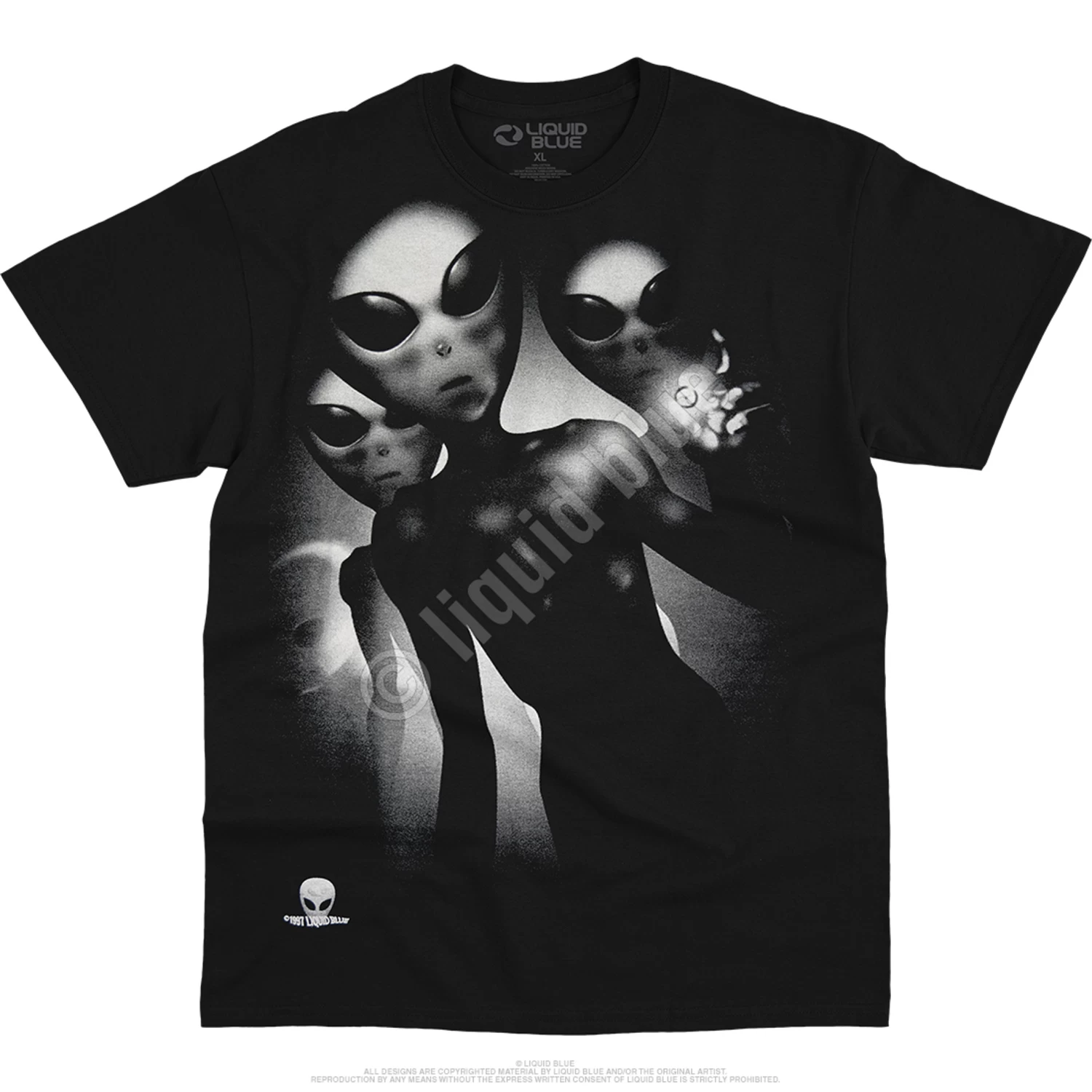 Alien Visitors Black T-Shirt - Image 2