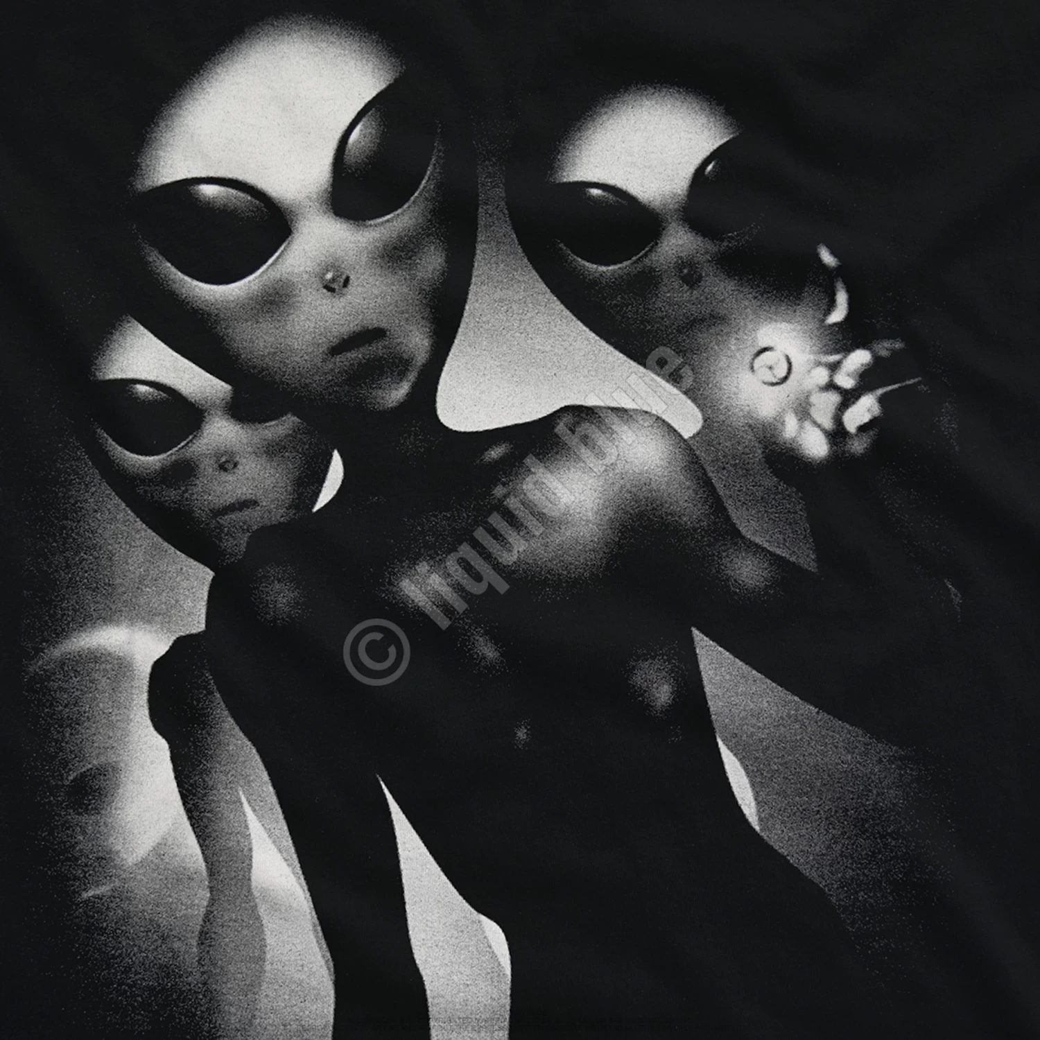 Alien Visitors Black T-Shirt - Image 4