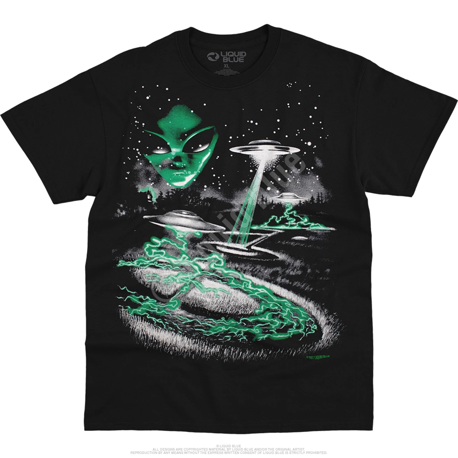 Alien Invasion Black T-Shirt - Image 2