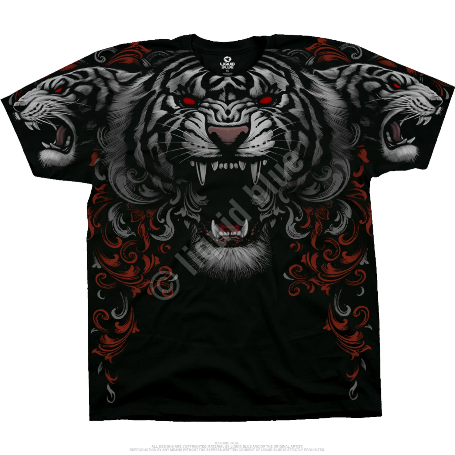 Three Tiger Roar Black T-Shirt - Image 2