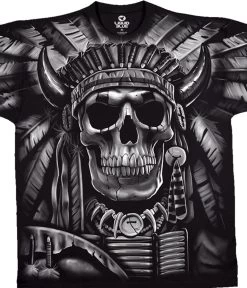 Indian Skull Black T-Shirt