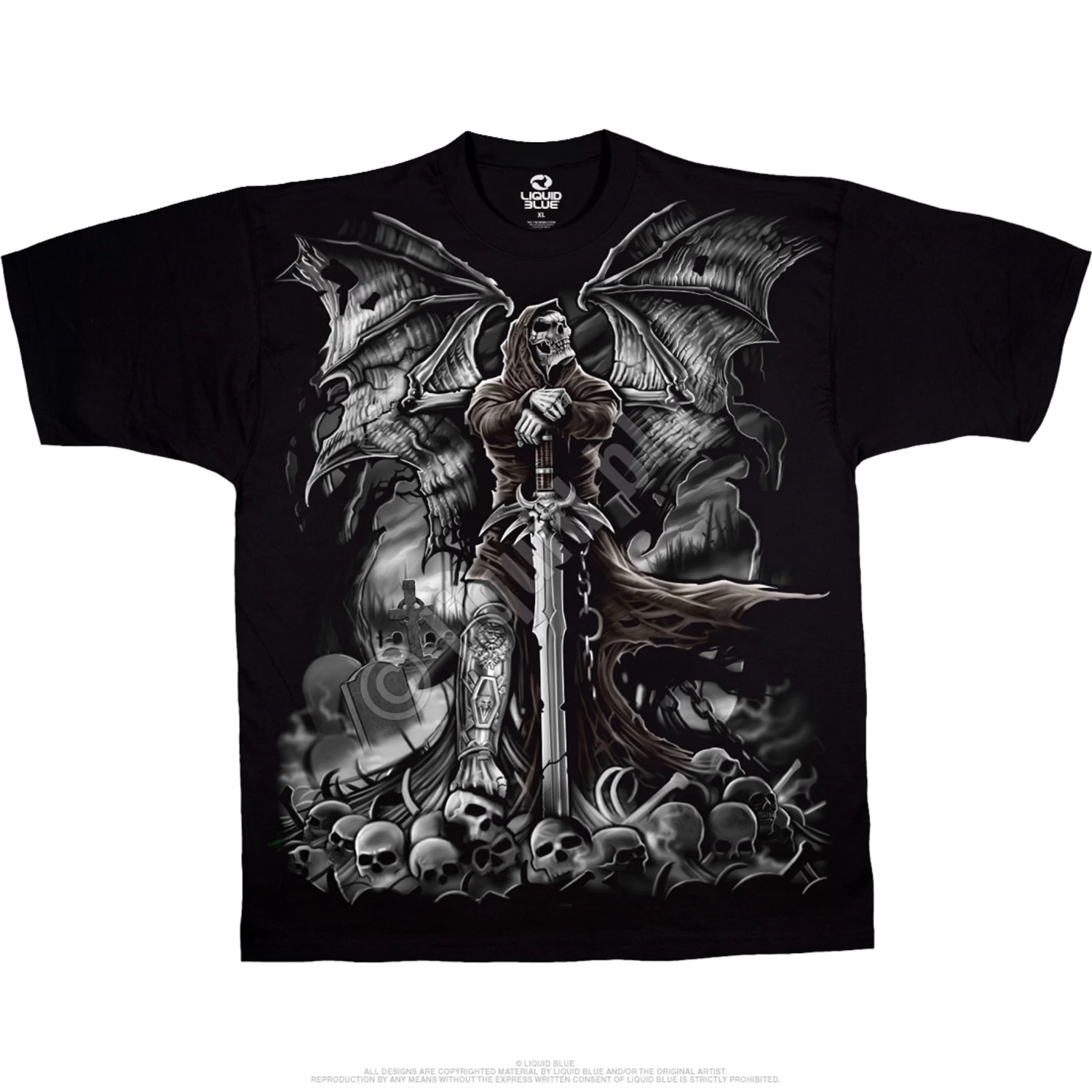 Gravestone Reaper Black T-Shirt - Image 2