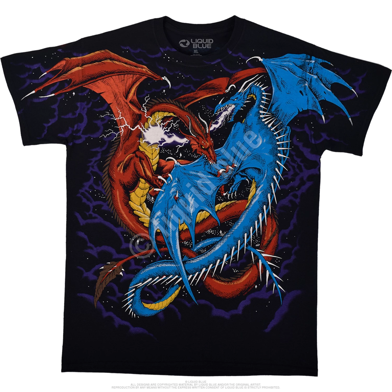 Dueling Dragons Black T-Shirt - Image 2
